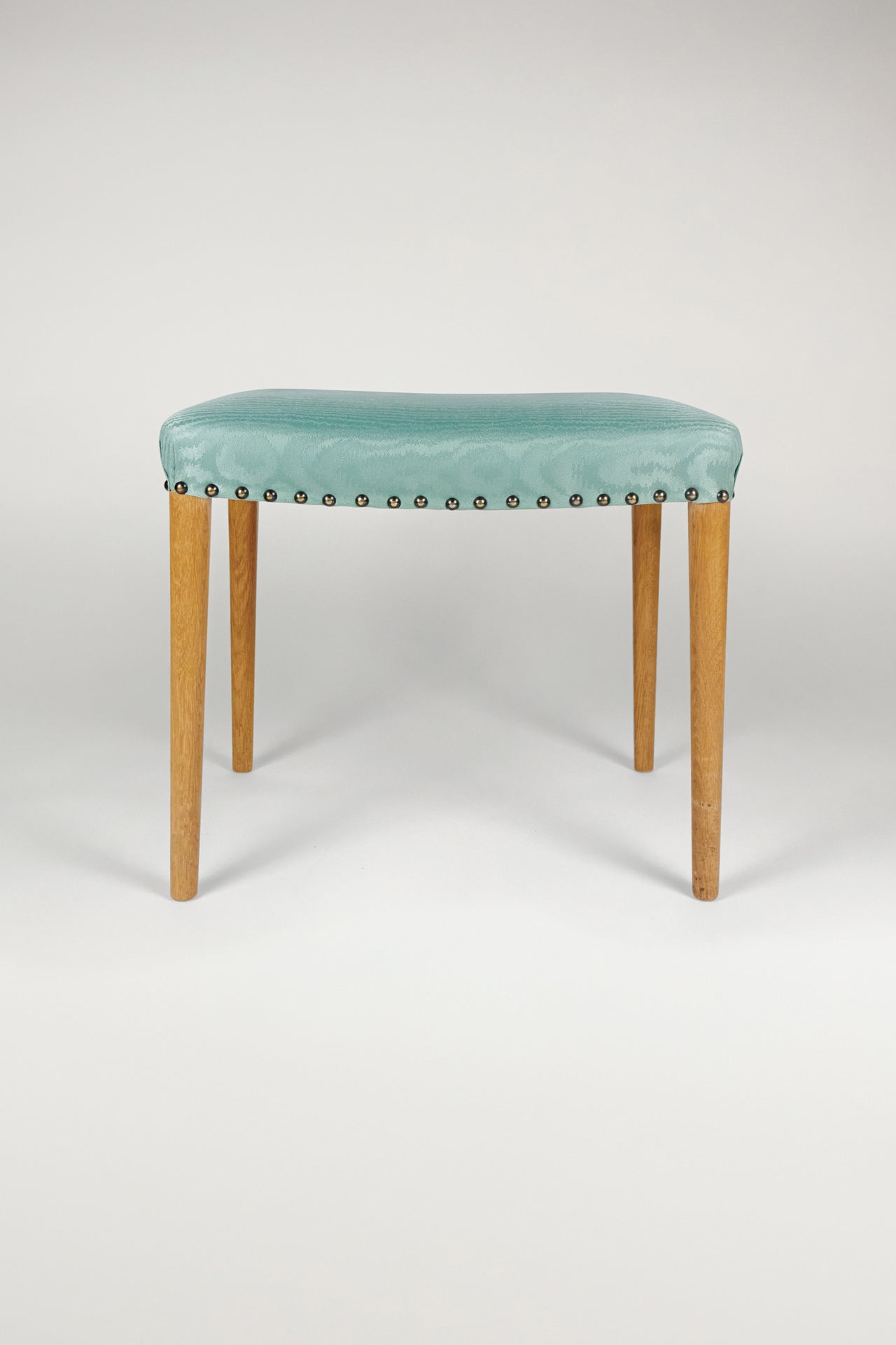 Pair of Green Moire Ottomans