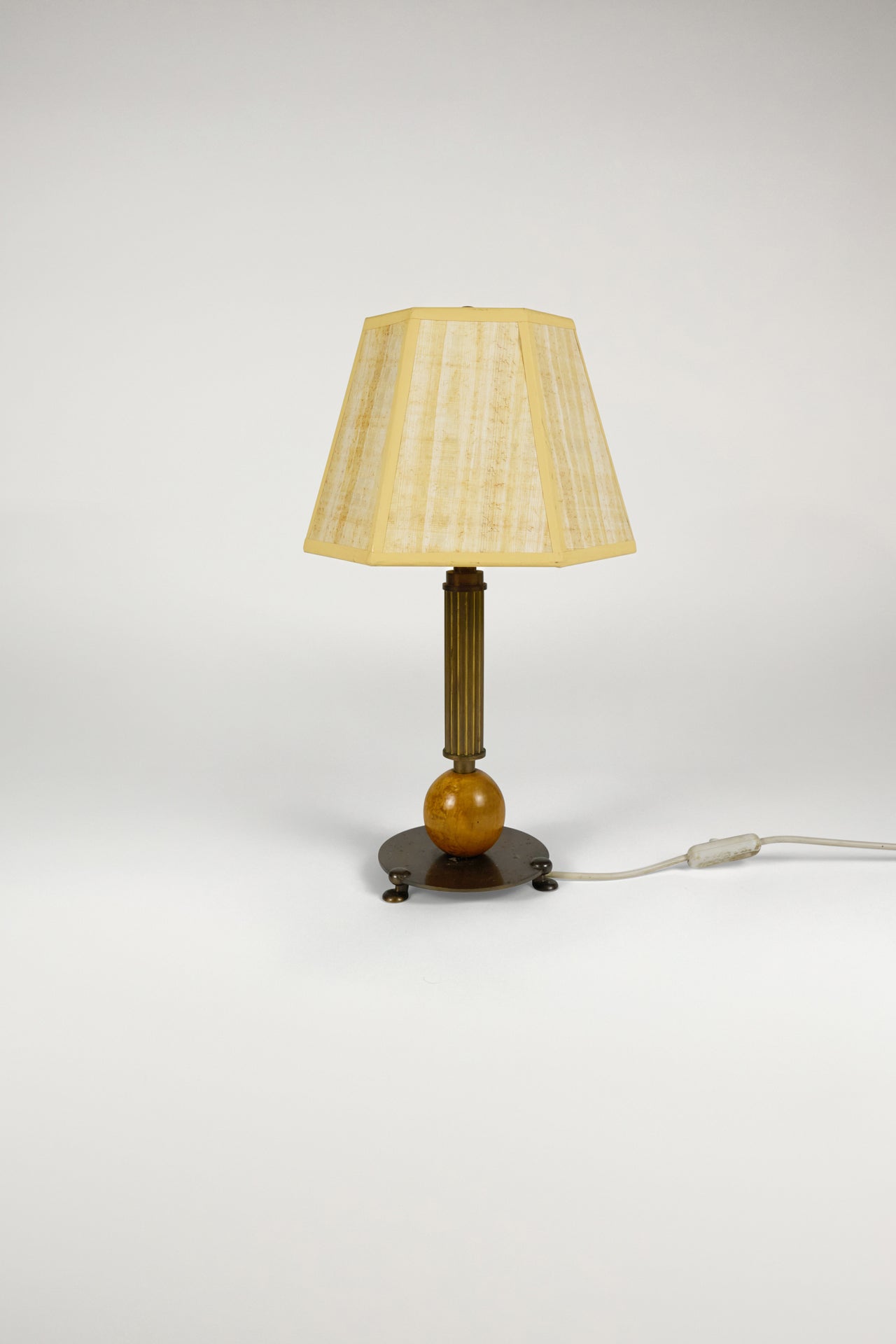 Brass and Birch Table Lamp