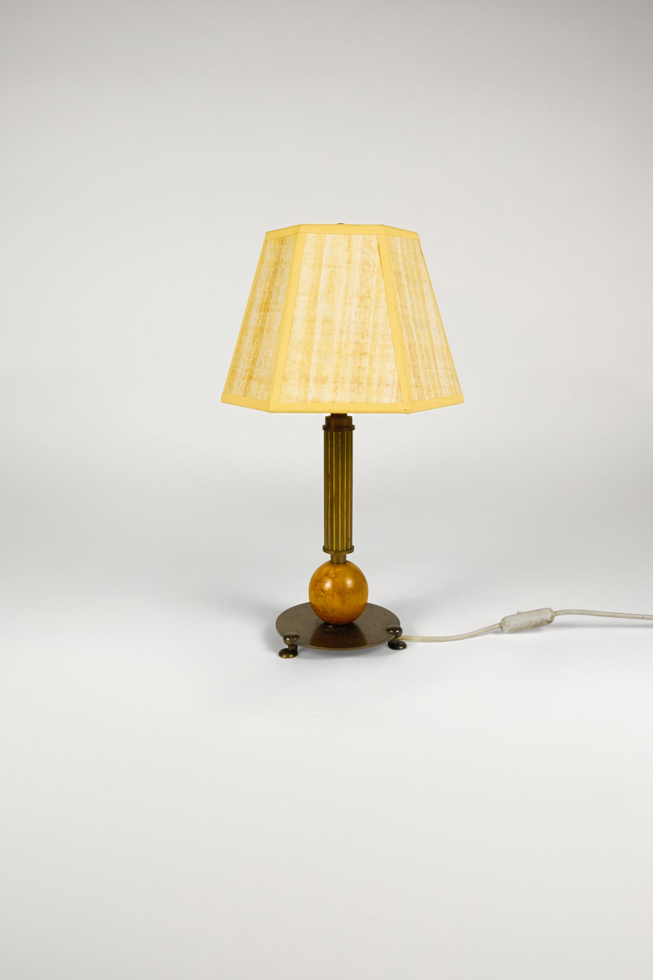 Brass and Birch Table Lamp