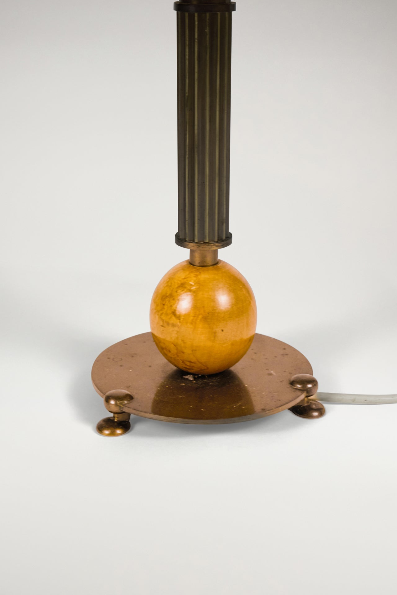 Brass and Birch Table Lamp