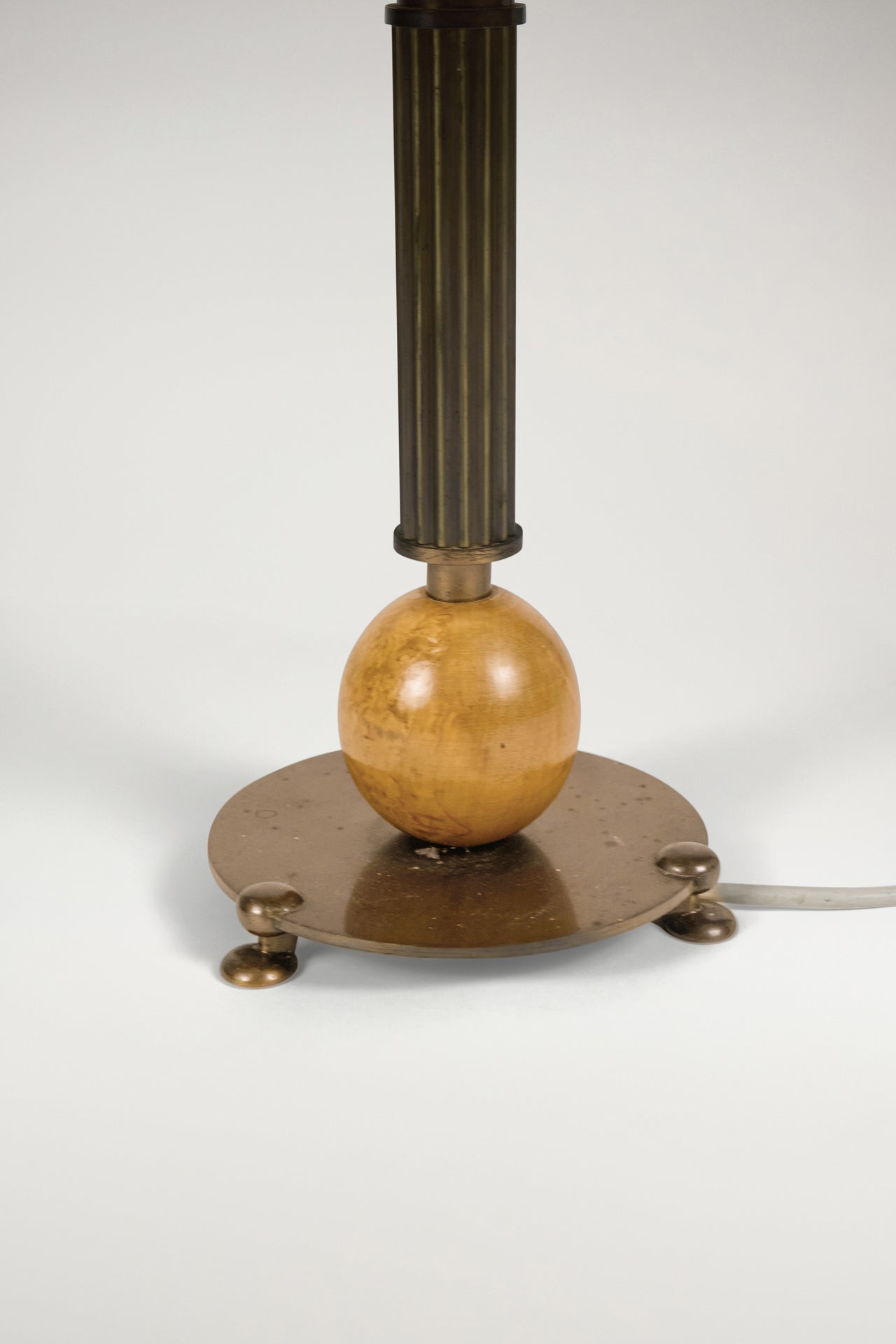 Brass and Birch Table Lamp