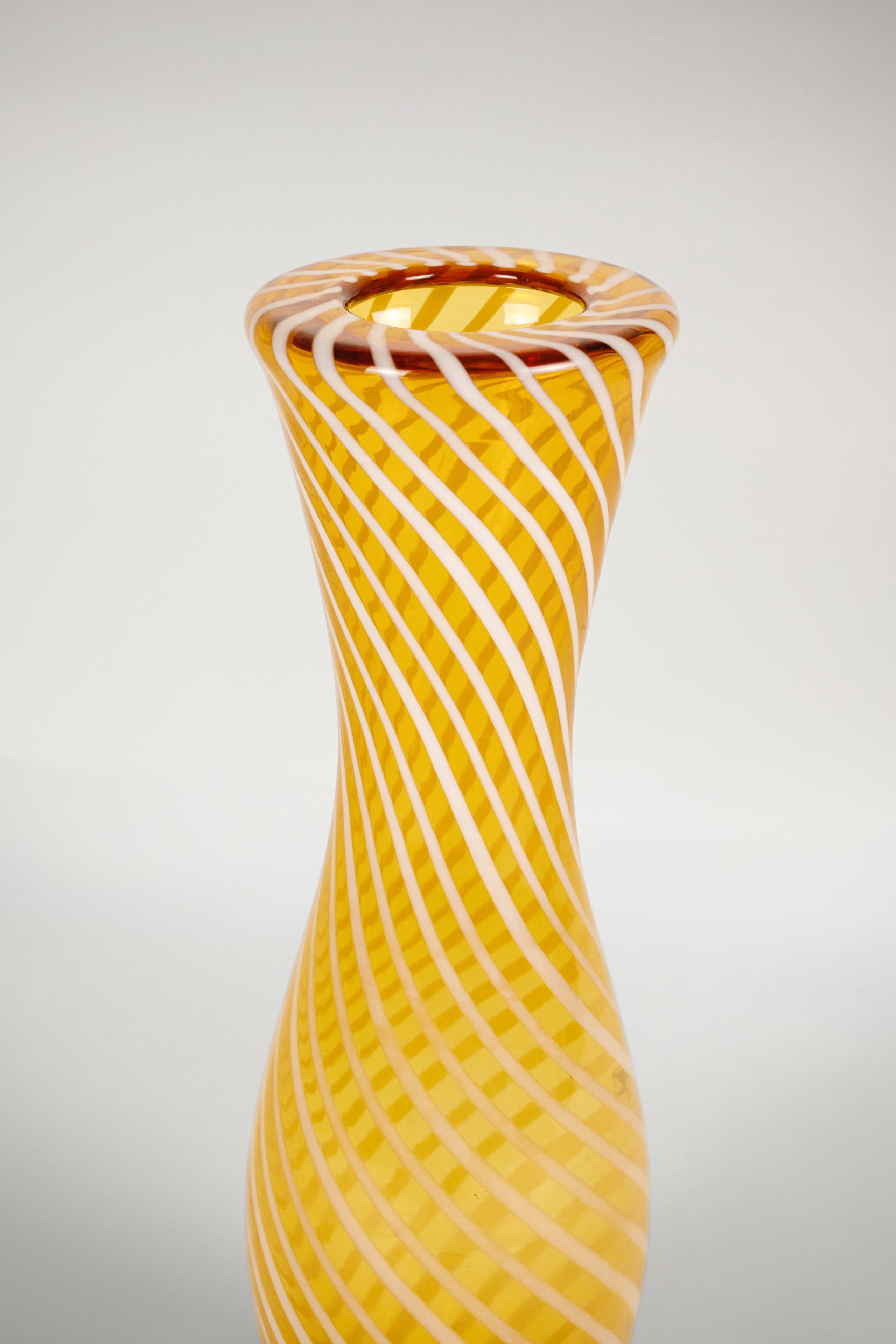 Modernist Glass Swirl Vase by John Gibbons
