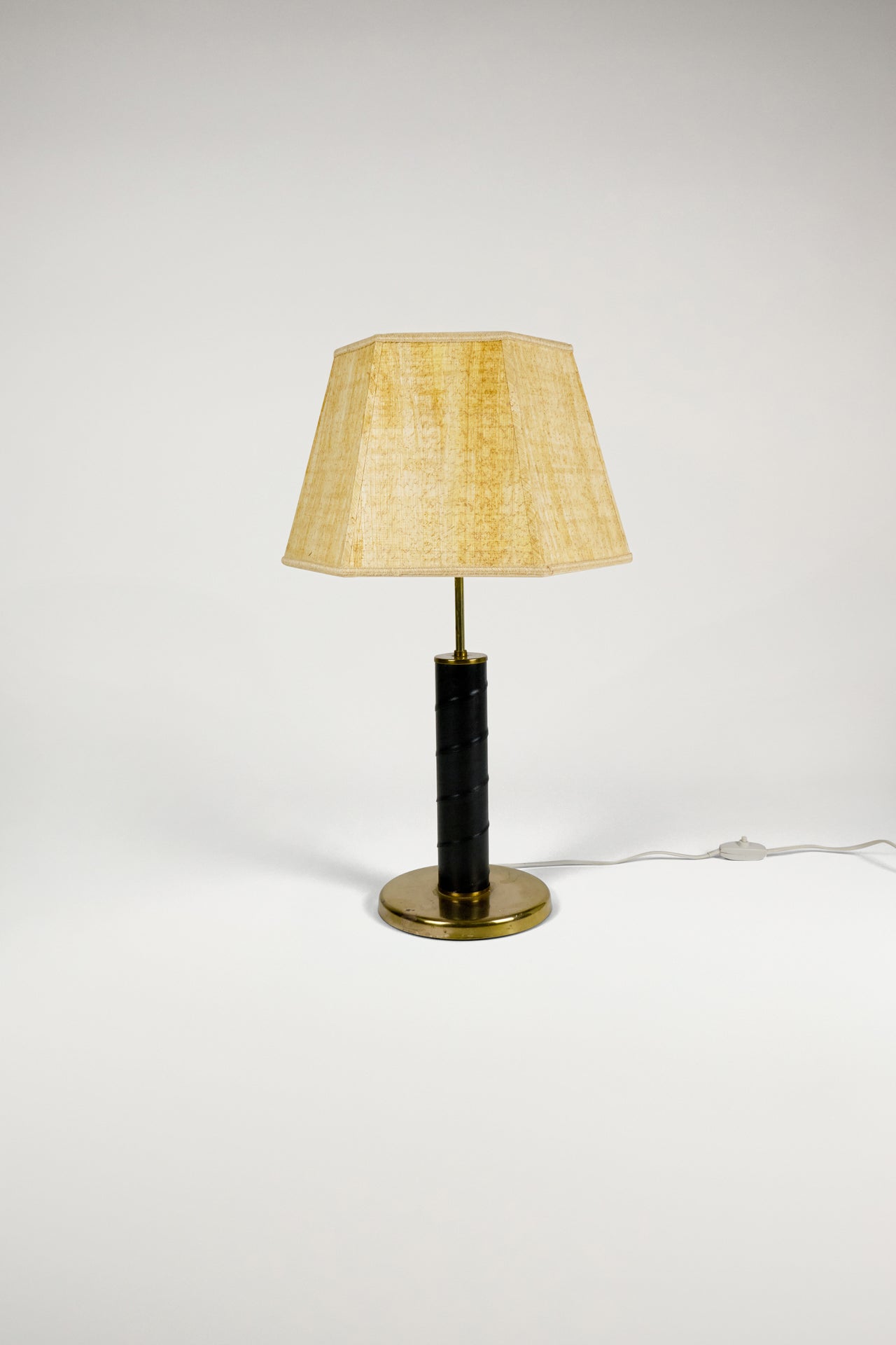 Leather Wrapped Spiral Table Lamp