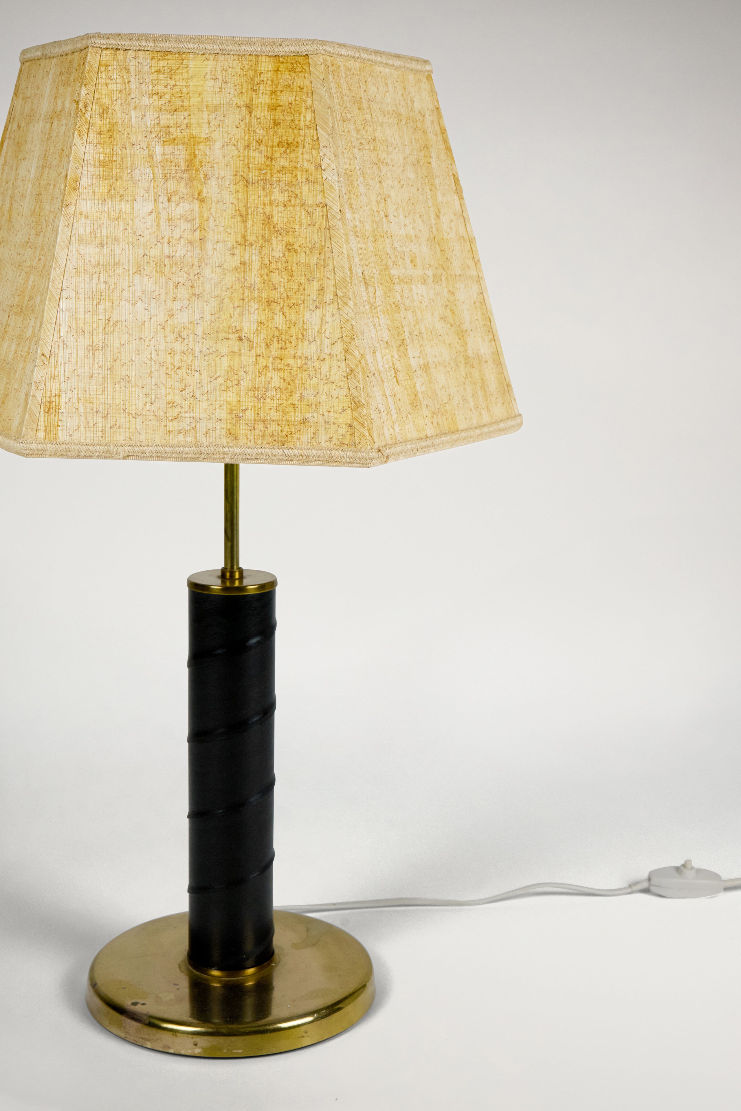 Leather Wrapped Spiral Table Lamp
