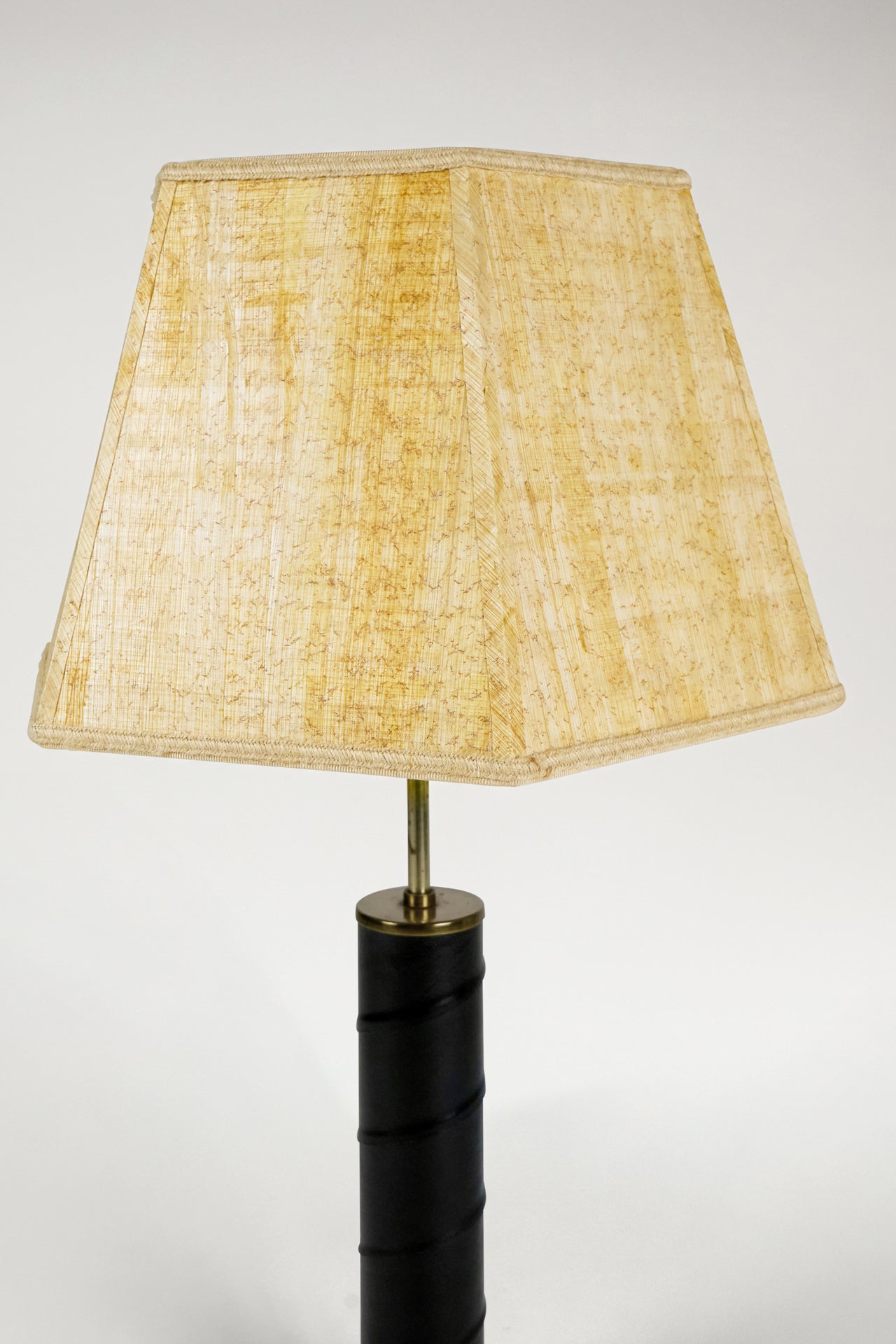 Leather Wrapped Spiral Table Lamp
