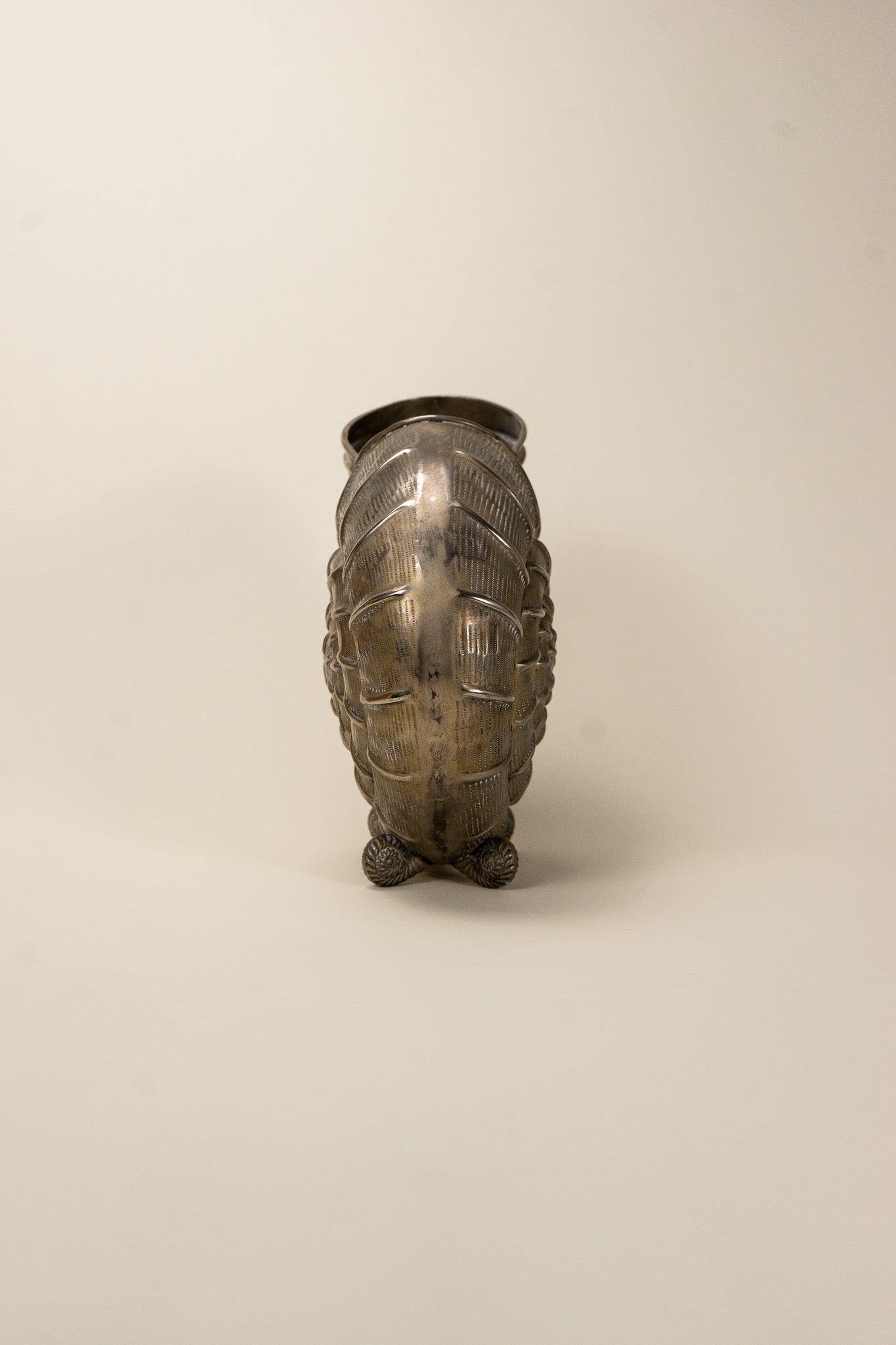 Vintage Silver Shell Vase