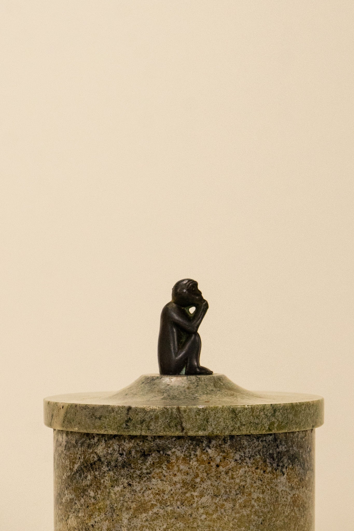 Marble Monkey Tobacco Jar