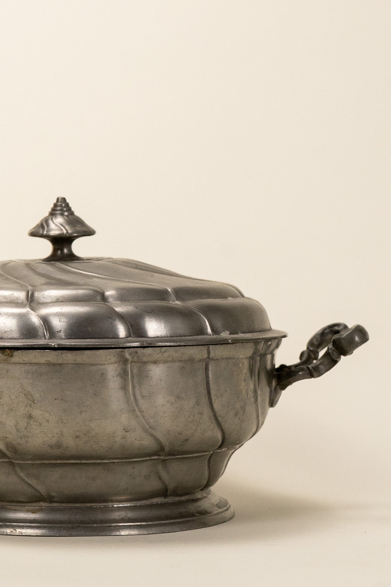 Rococo Pewter Porridge Bowl