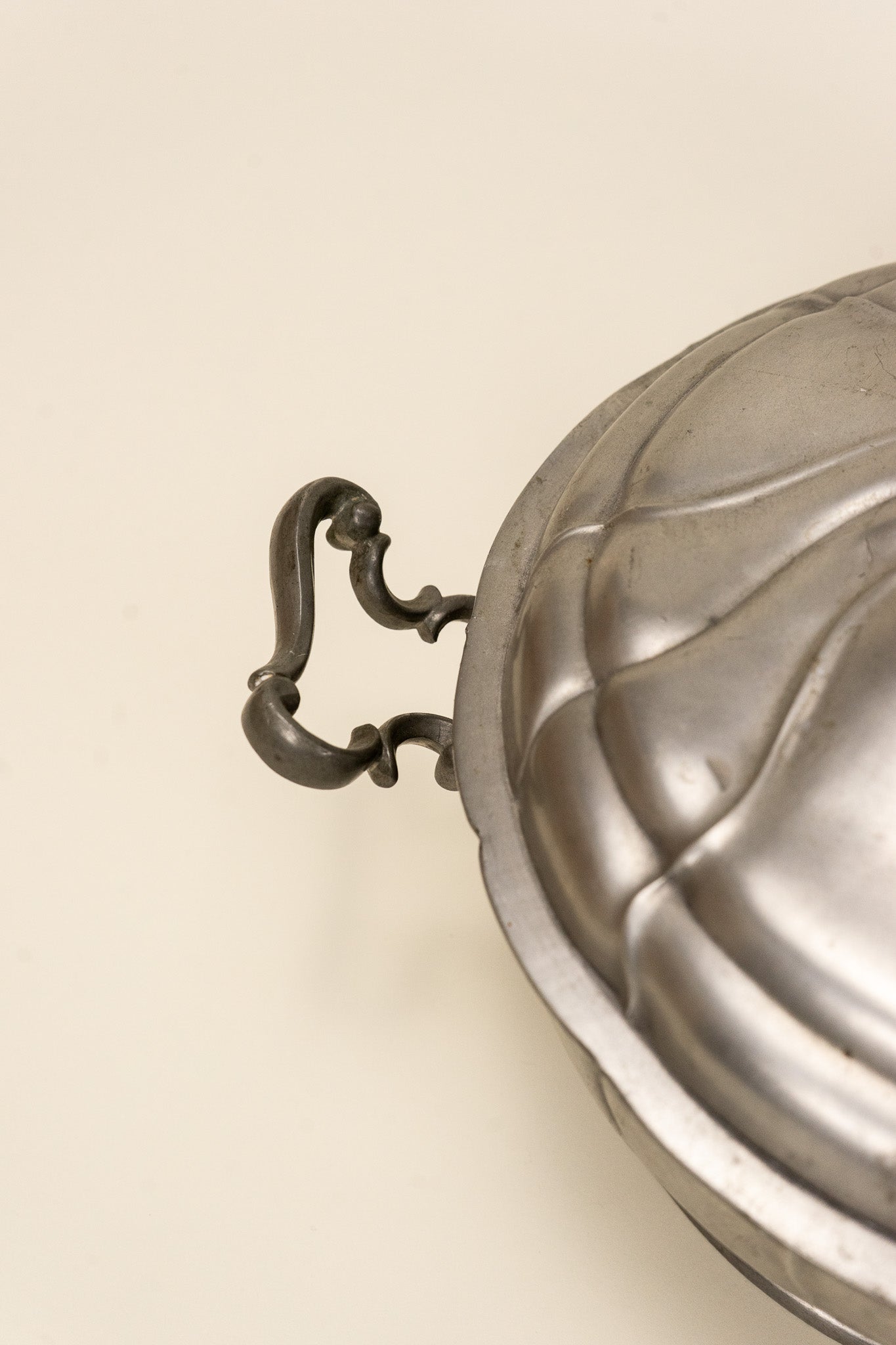 Rococo Pewter Porridge Bowl