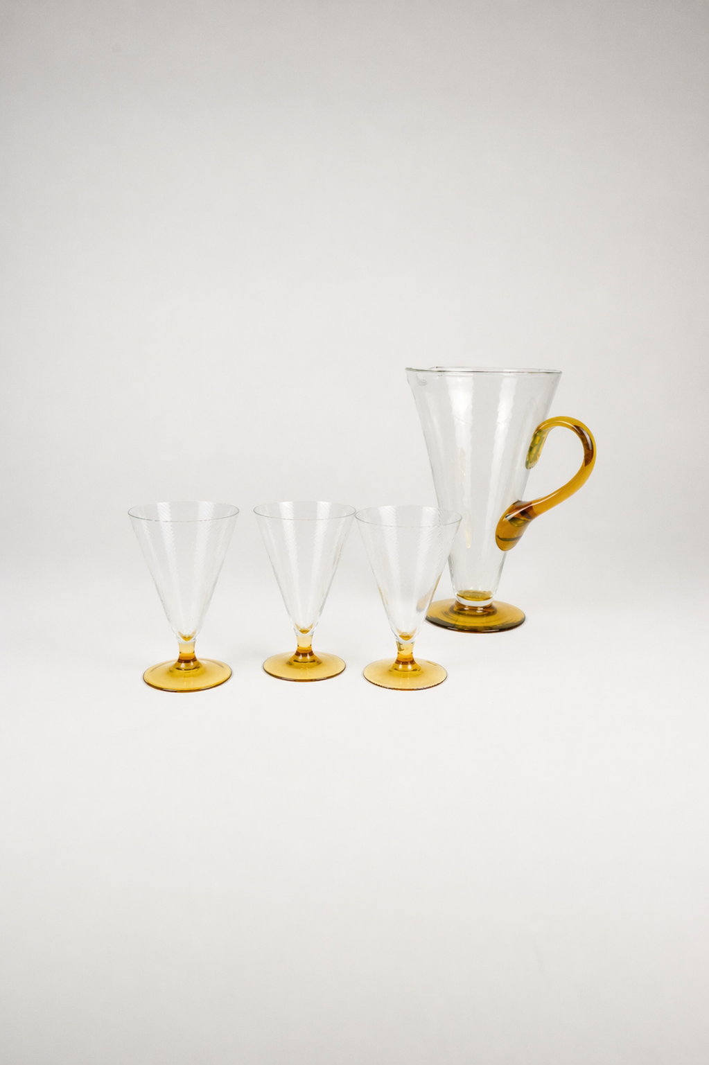 Mid-Century Glass and Pitcher Set