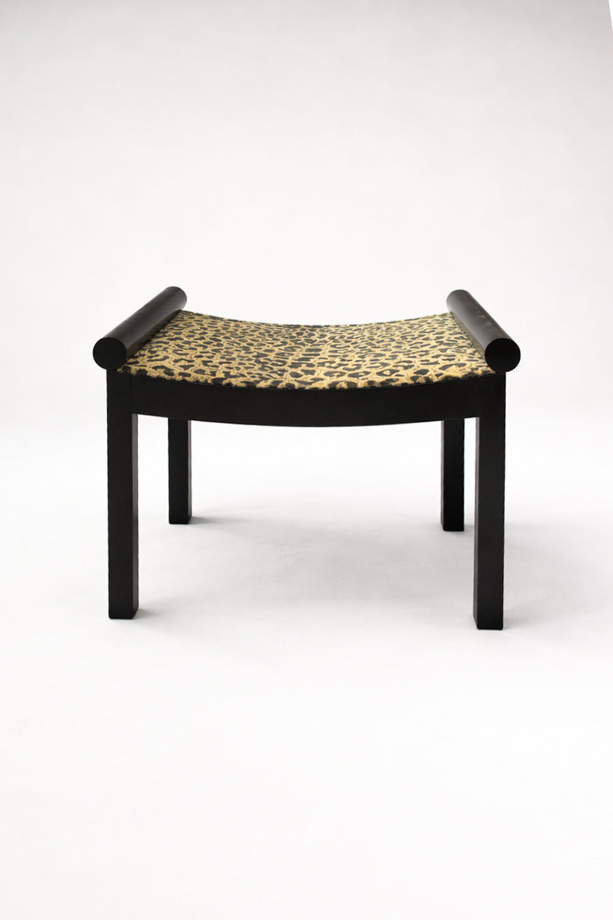 Upholstered Cheetah Print Swedish Ottoman