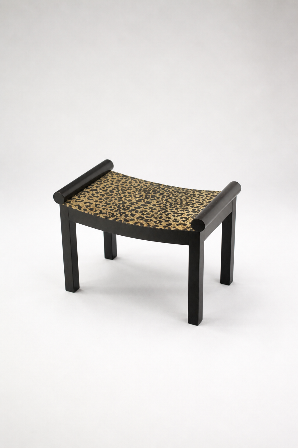 Upholstered Cheetah Print Swedish Ottoman