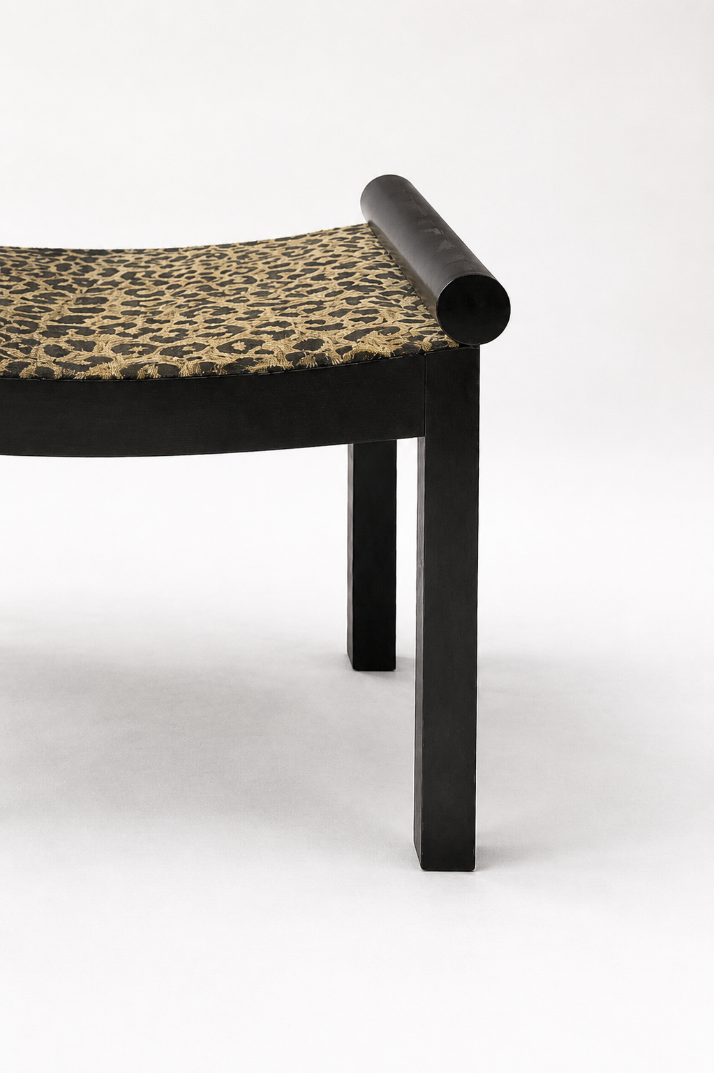 Upholstered Cheetah Print Swedish Ottoman