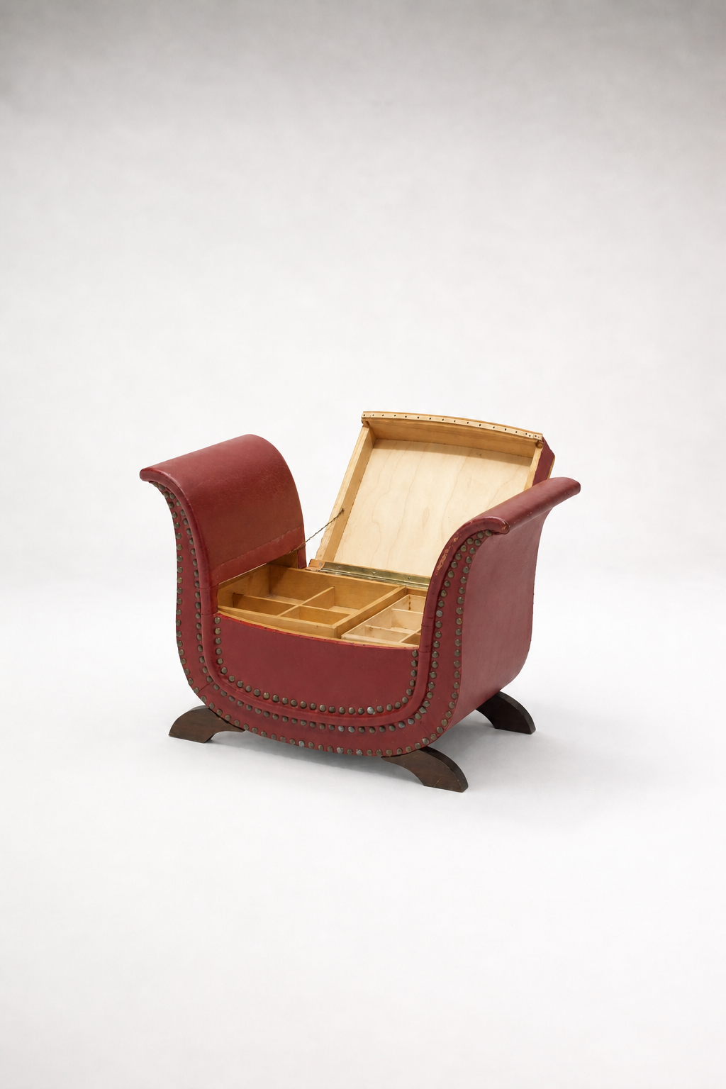 Otto Schulz Red Studded Stool