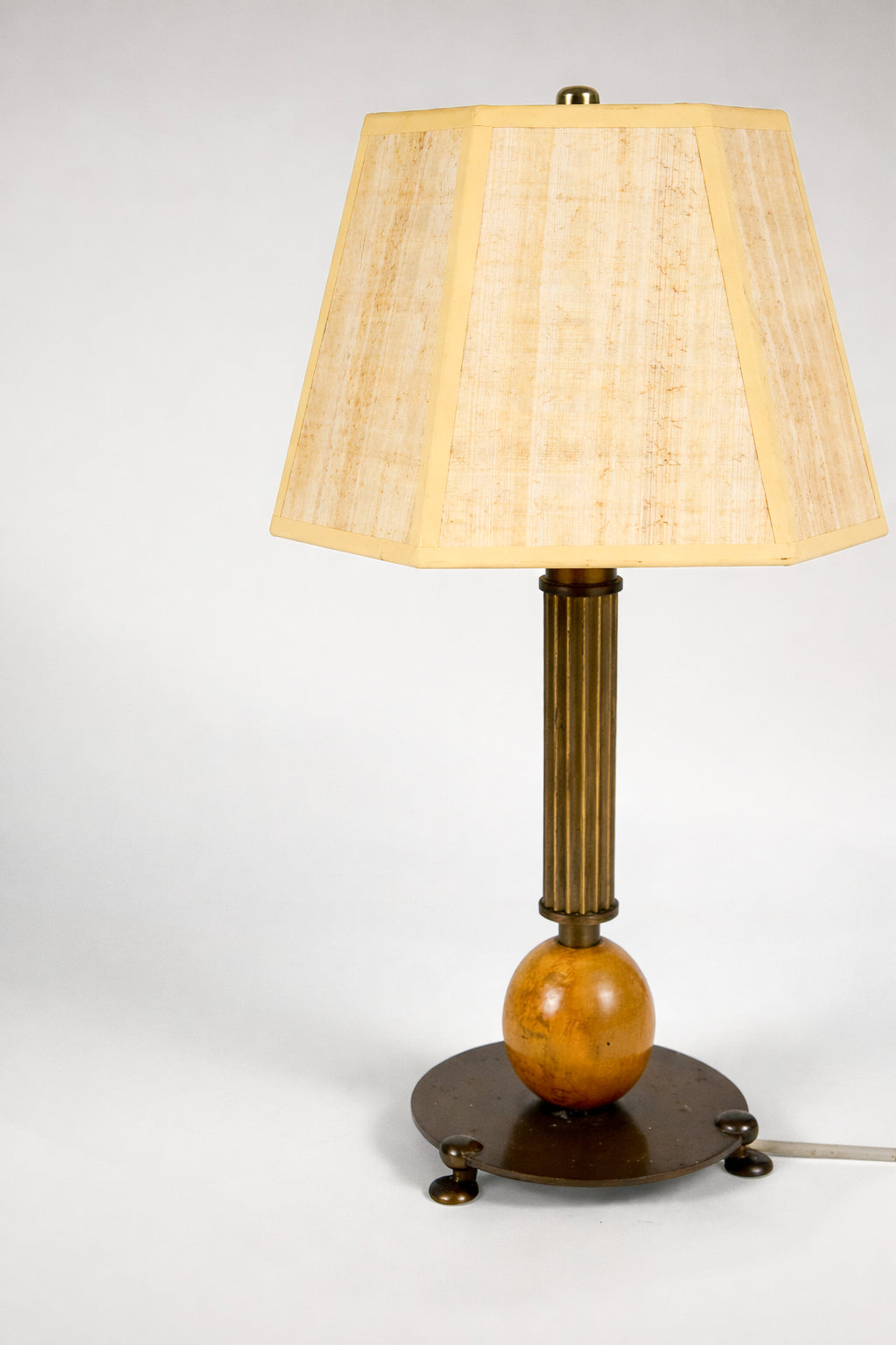 Brass and Birch Table Lamp