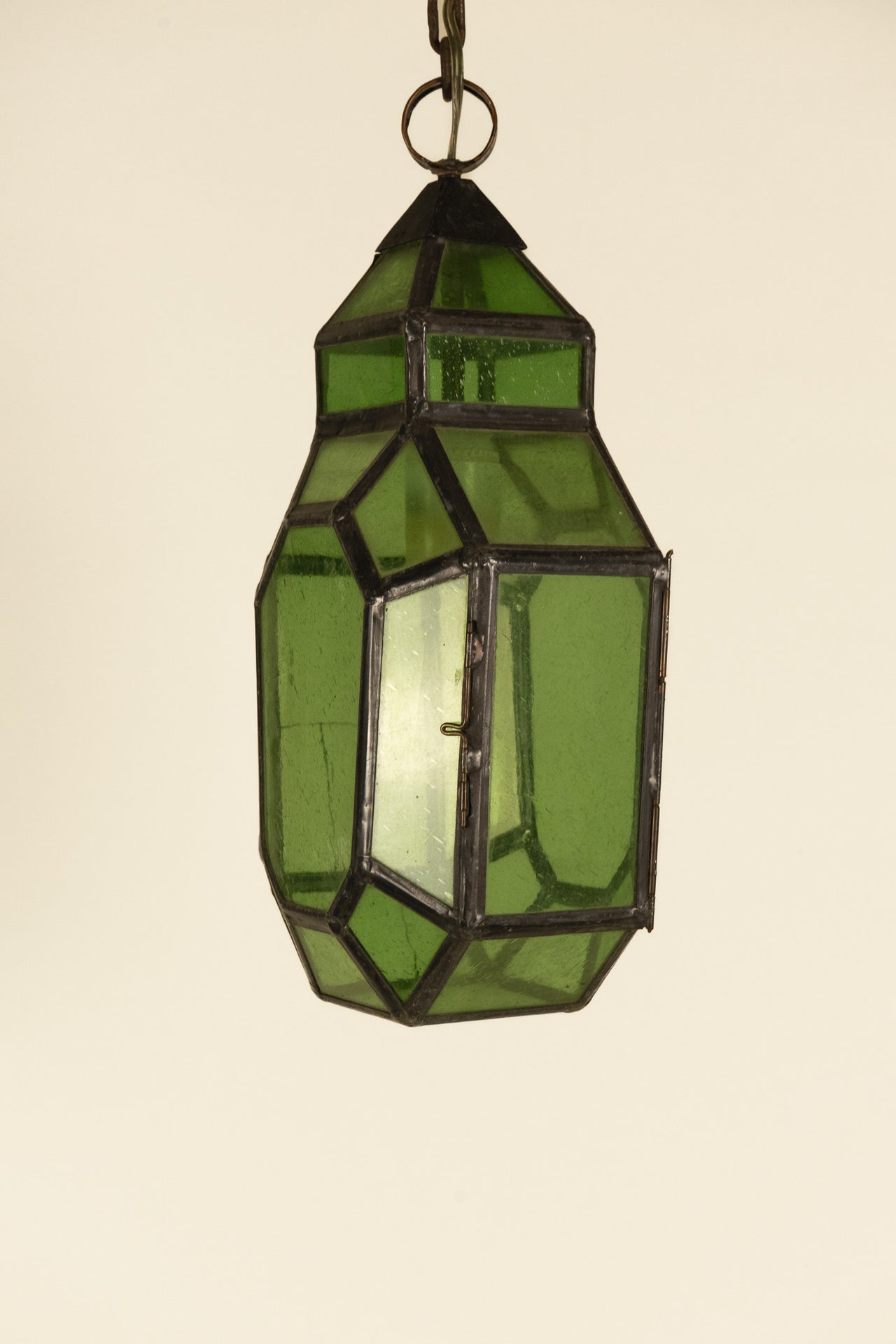 Green Stained Glass Lantern
