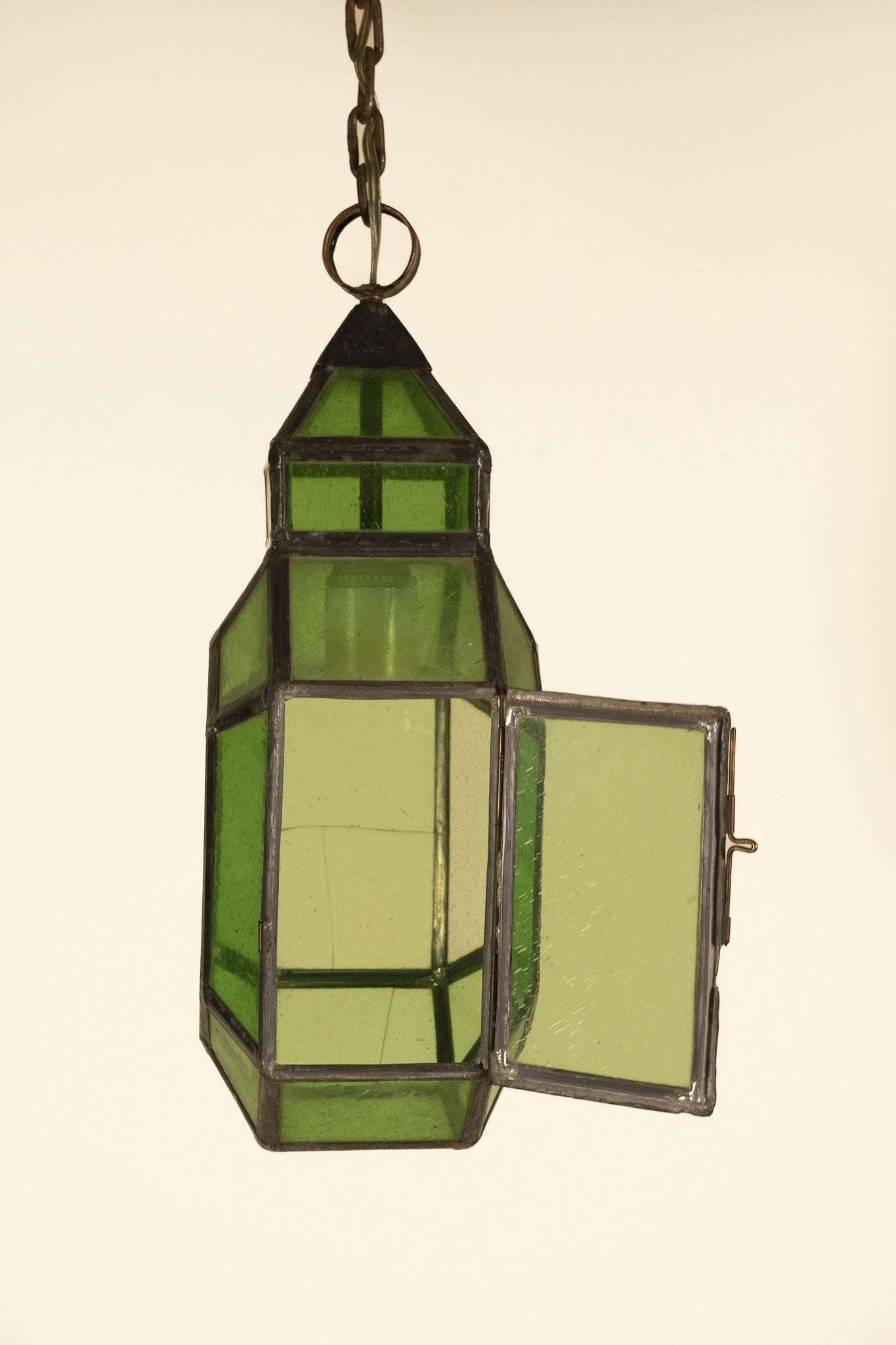 Green Stained Glass Lantern