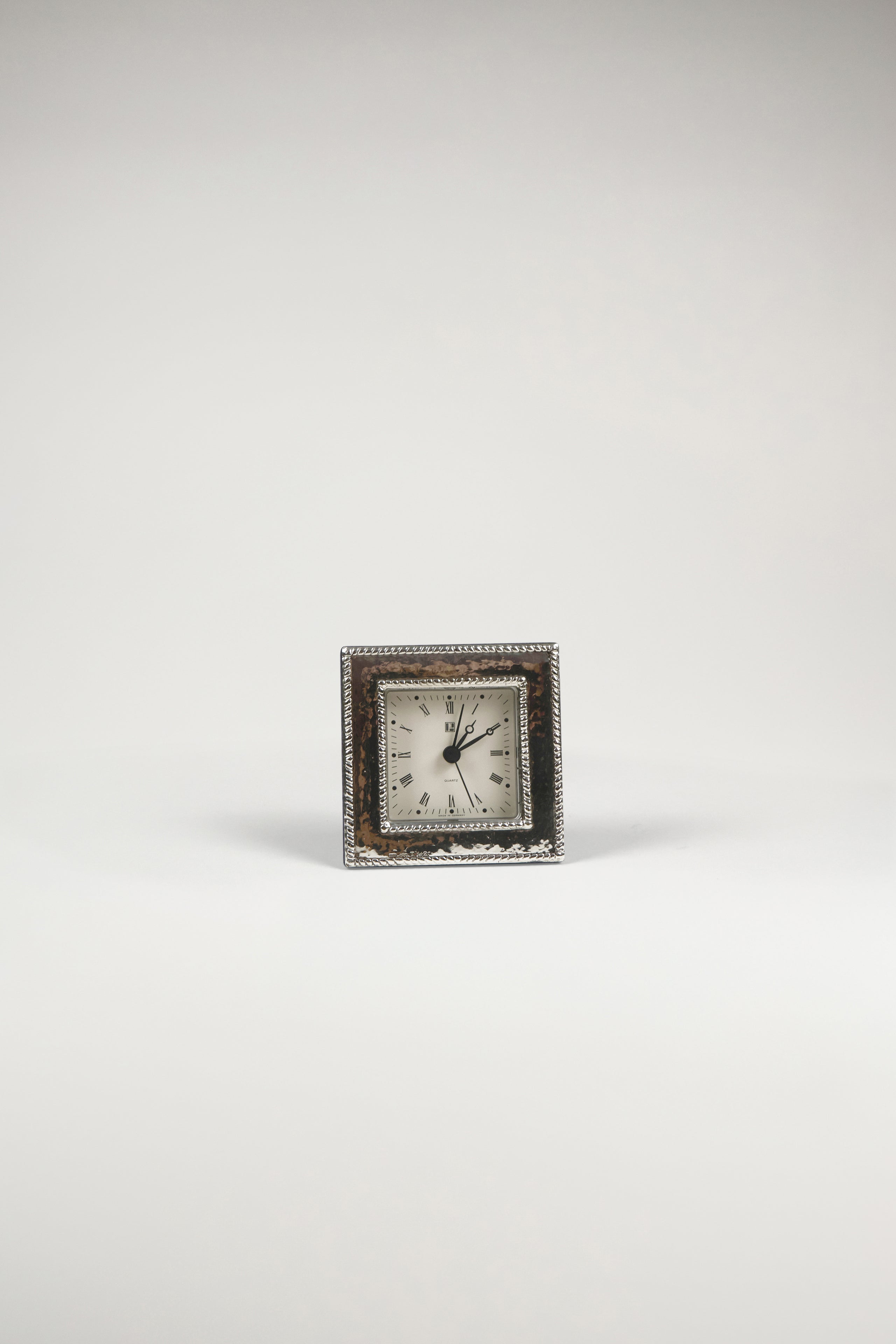 Hammered Silver Alarm Clock