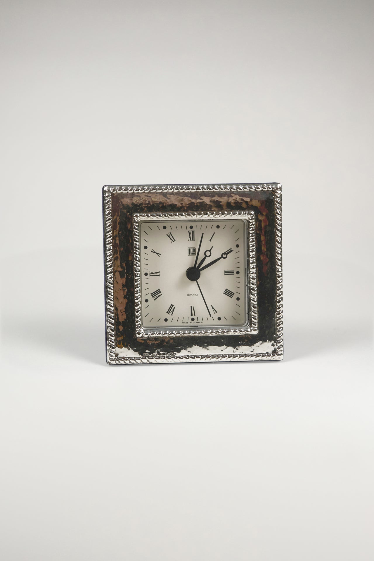 Hammered Silver Alarm Clock