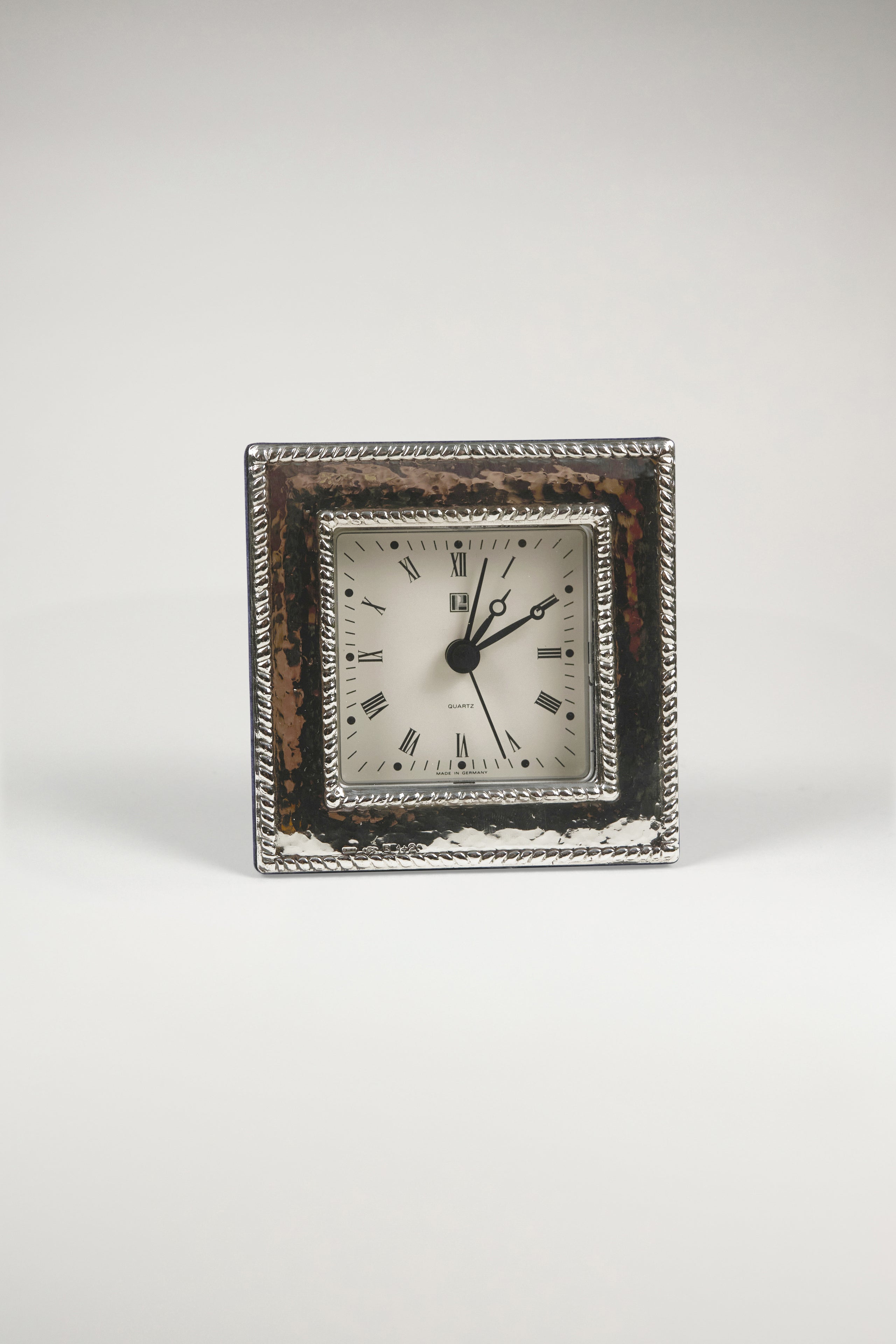 Hammered Silver Alarm Clock
