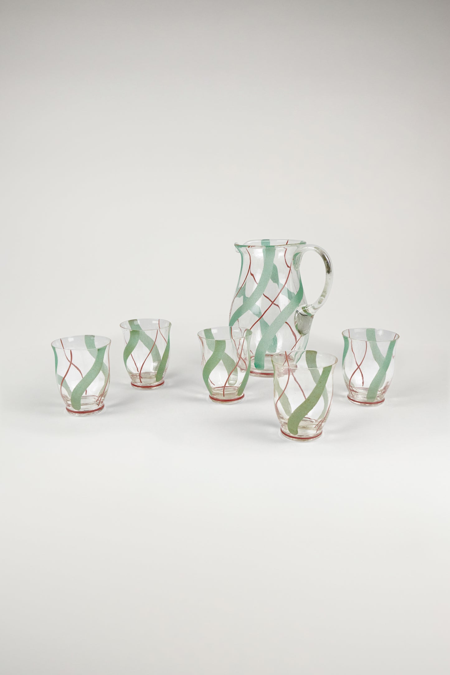 Wavy Art Deco Glass Set