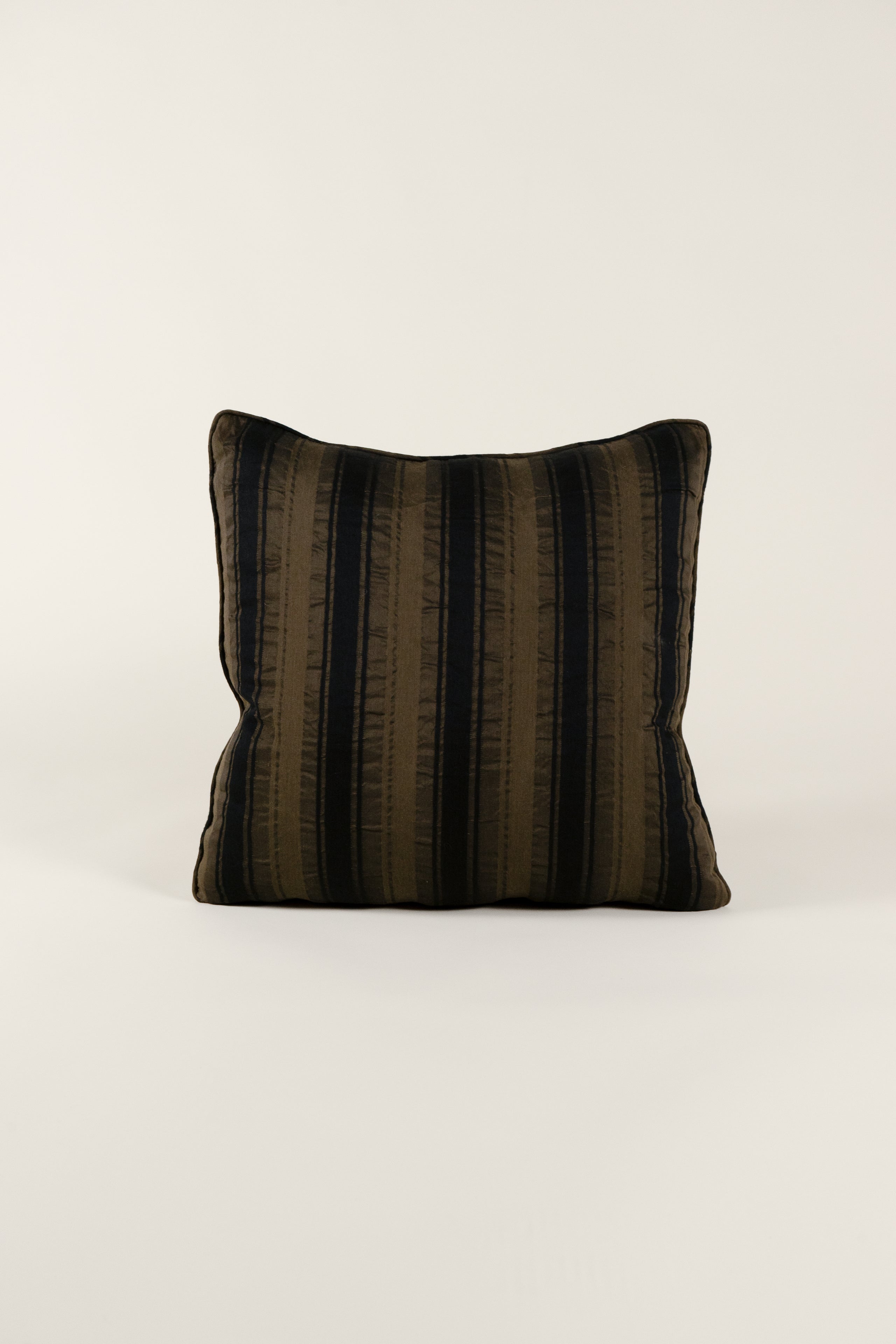 TTMM Medium Throw Pillow in Brown and Black Stripe