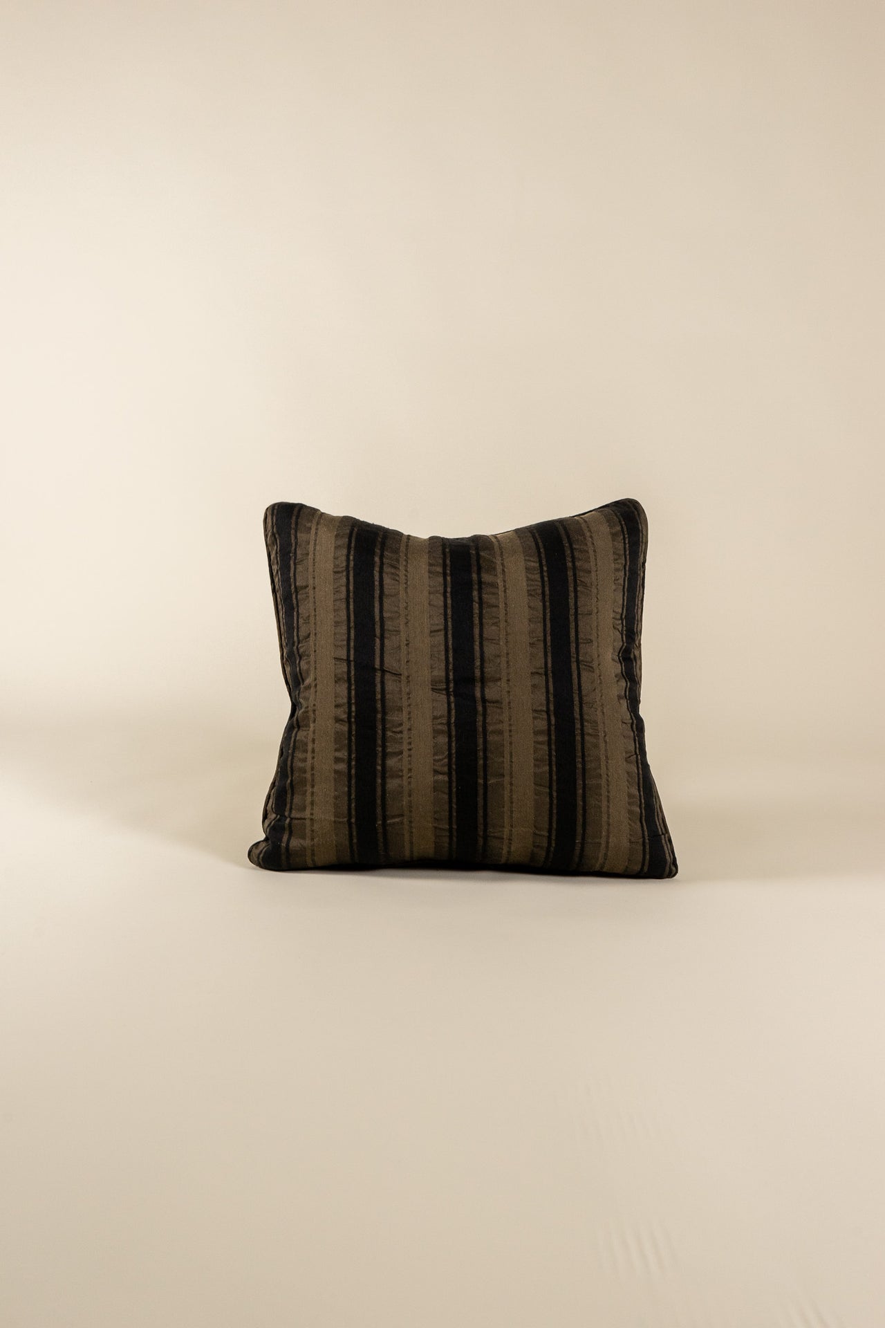 TTMM Medium Throw Pillow in Brown and Black Stripe