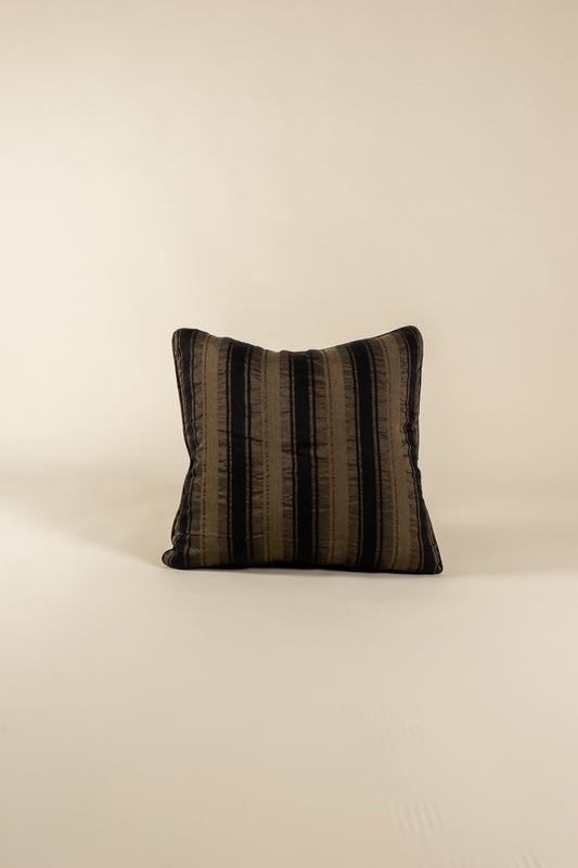 TTMM Medium Throw Pillow in Brown and Black Stripe