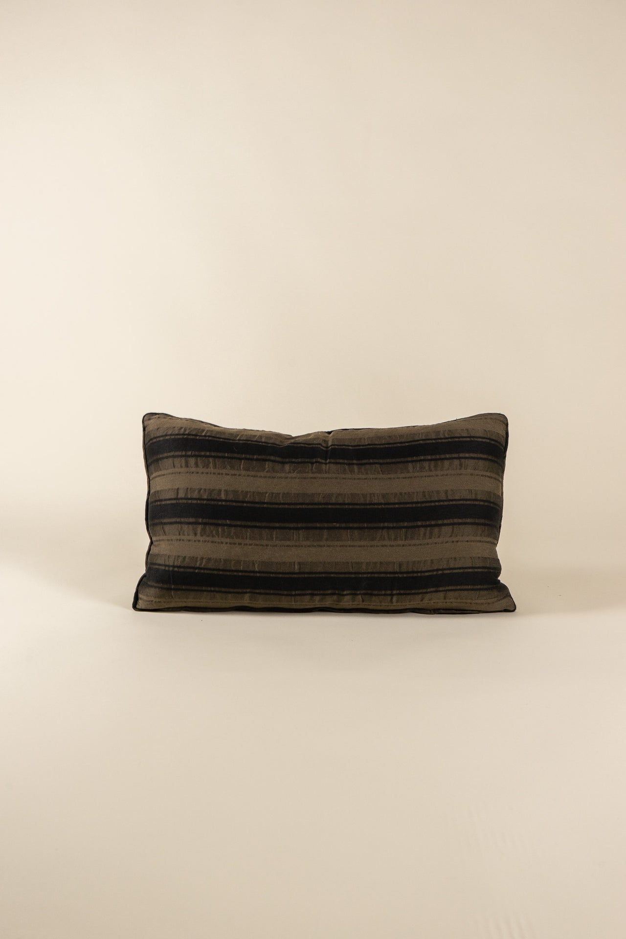 TTMM Lumbar Pillow in Brown and Black Stripe