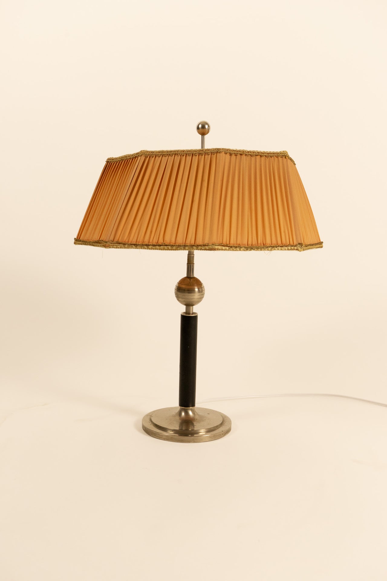 Art Deco Blackened Wood Table Lamp