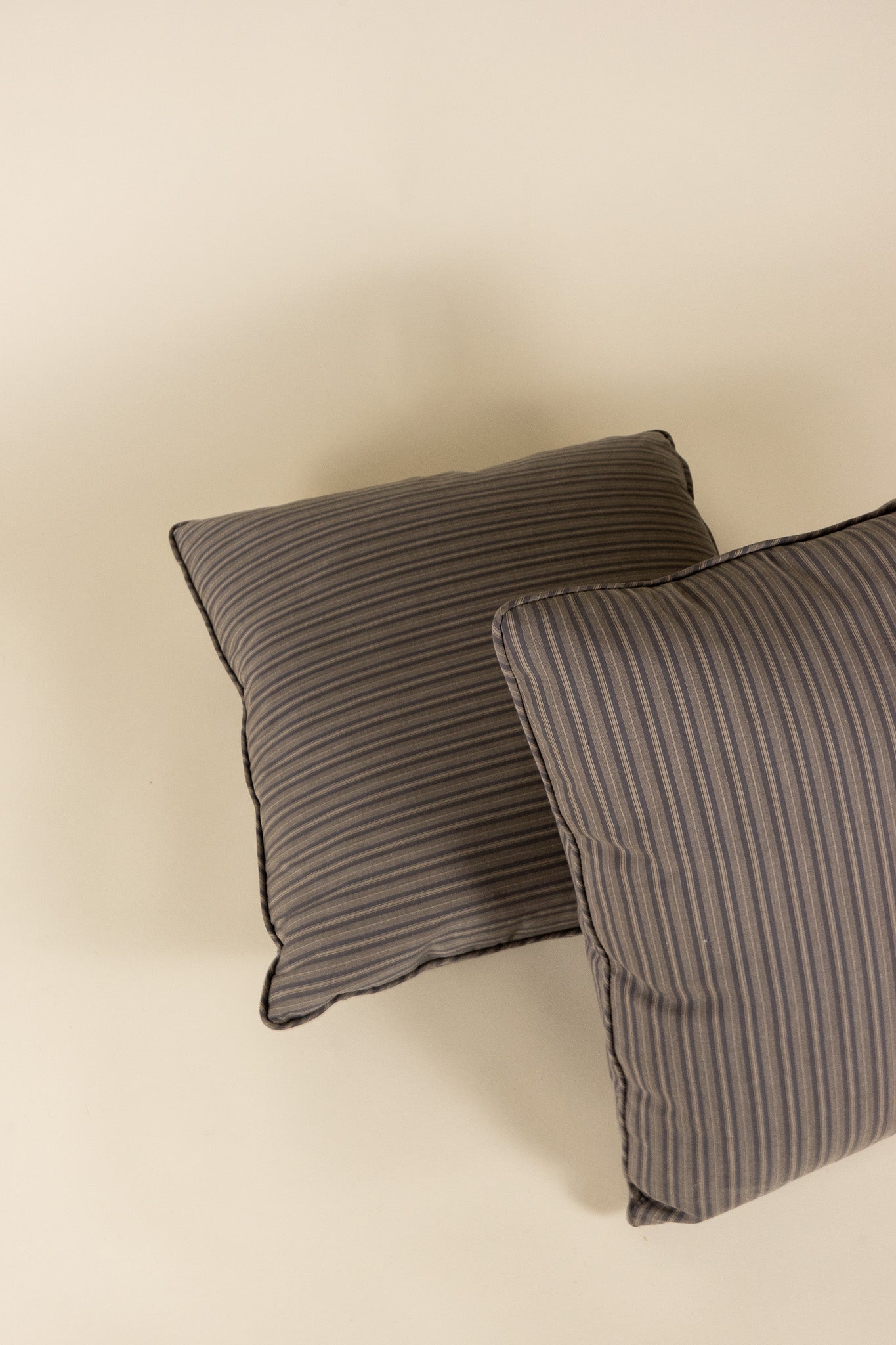 TTMM Large Throw Pillow in Grey Stripe