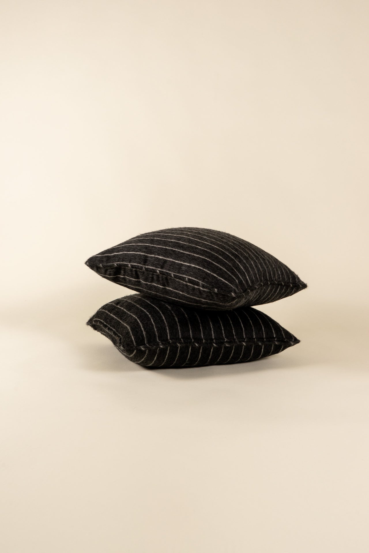 TTMM Medium Throw Pillow in Grey Pinstripe