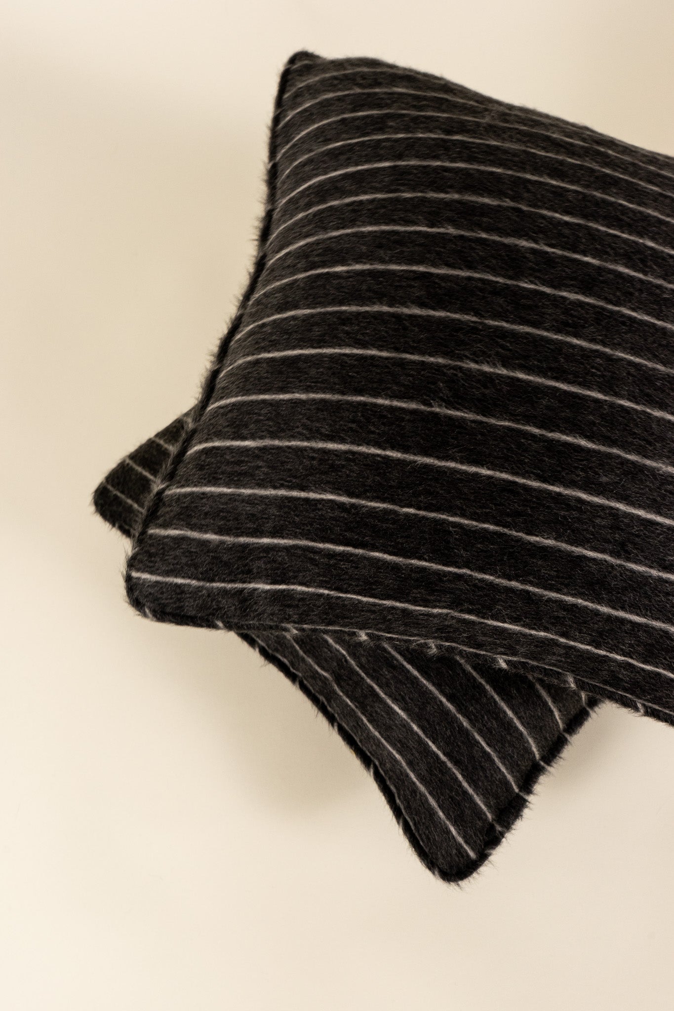 TTMM Medium Throw Pillow in Grey Pinstripe