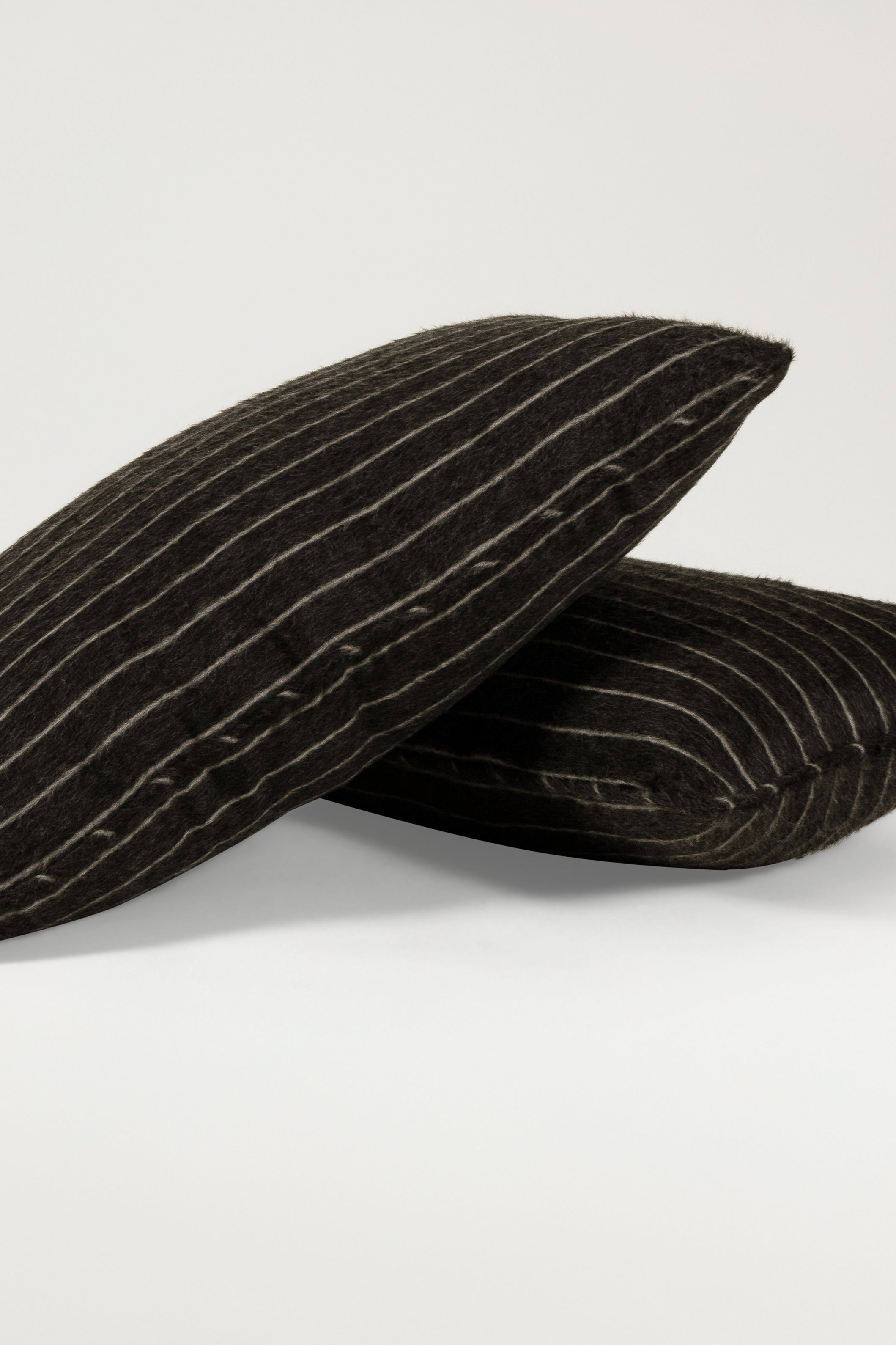 TTMM Lumbar Pillow in Grey Pinstripe