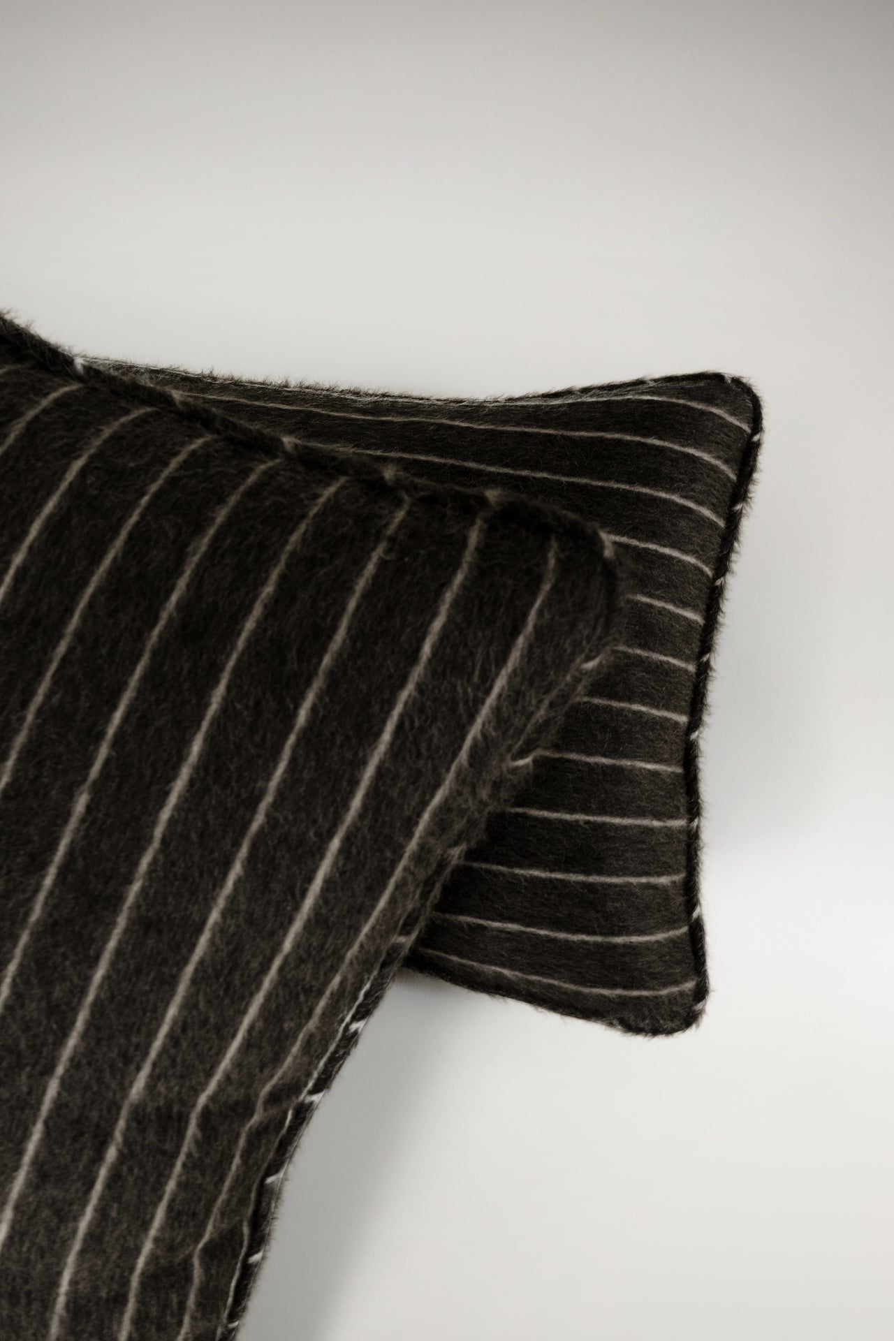 TTMM Lumbar Pillow in Grey Pinstripe