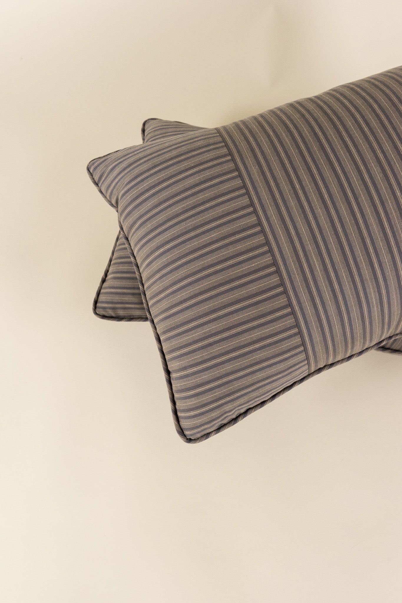 TTMM Lumbar Pillow in Railroad Grey Stripe