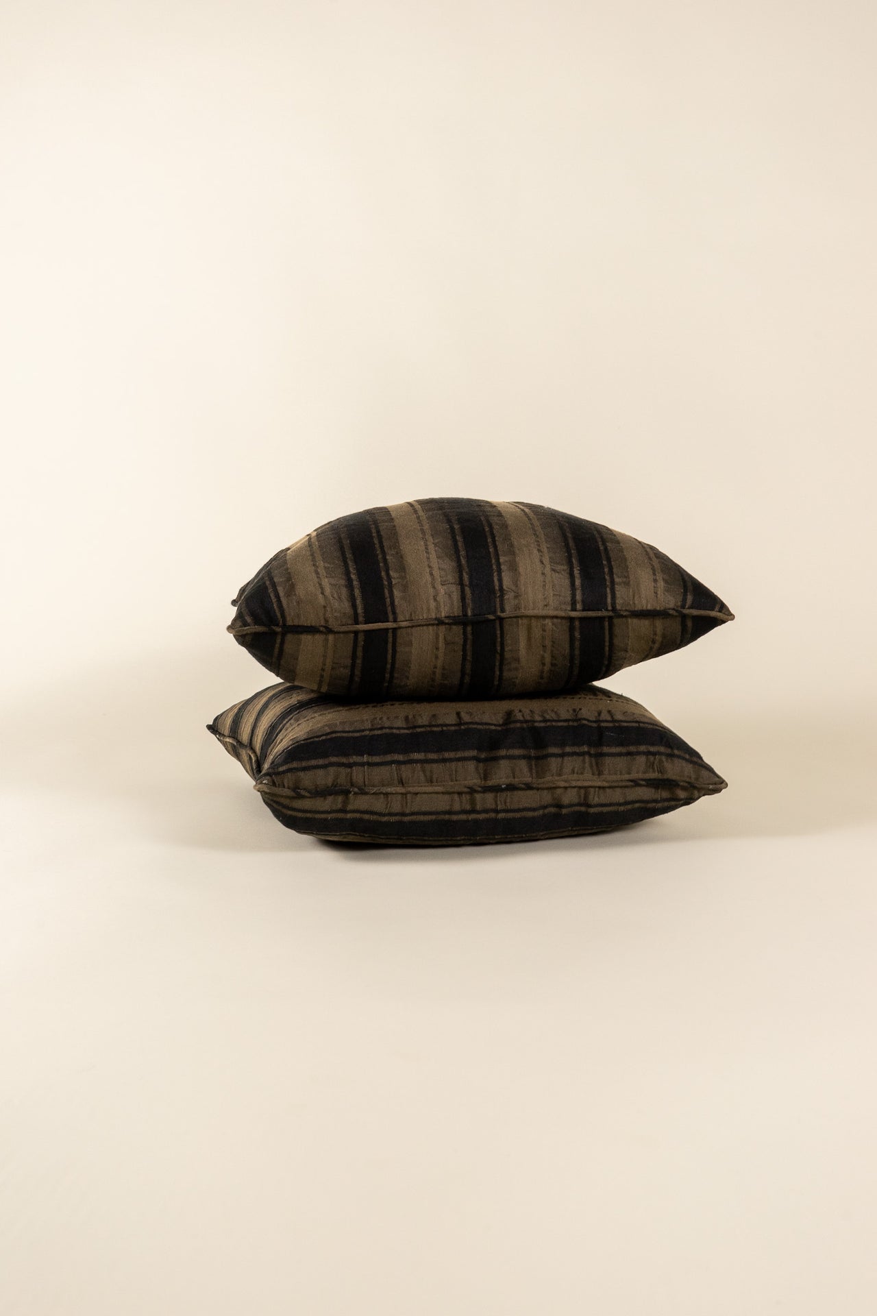 TTMM Medium Throw Pillow in Brown and Black Stripe