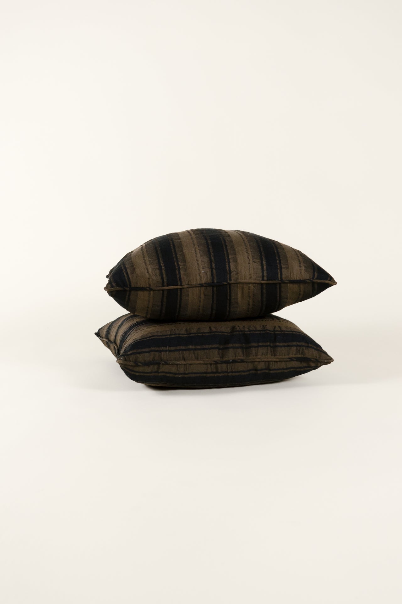 TTMM Large Throw Pillow in Brown and Black Stripe