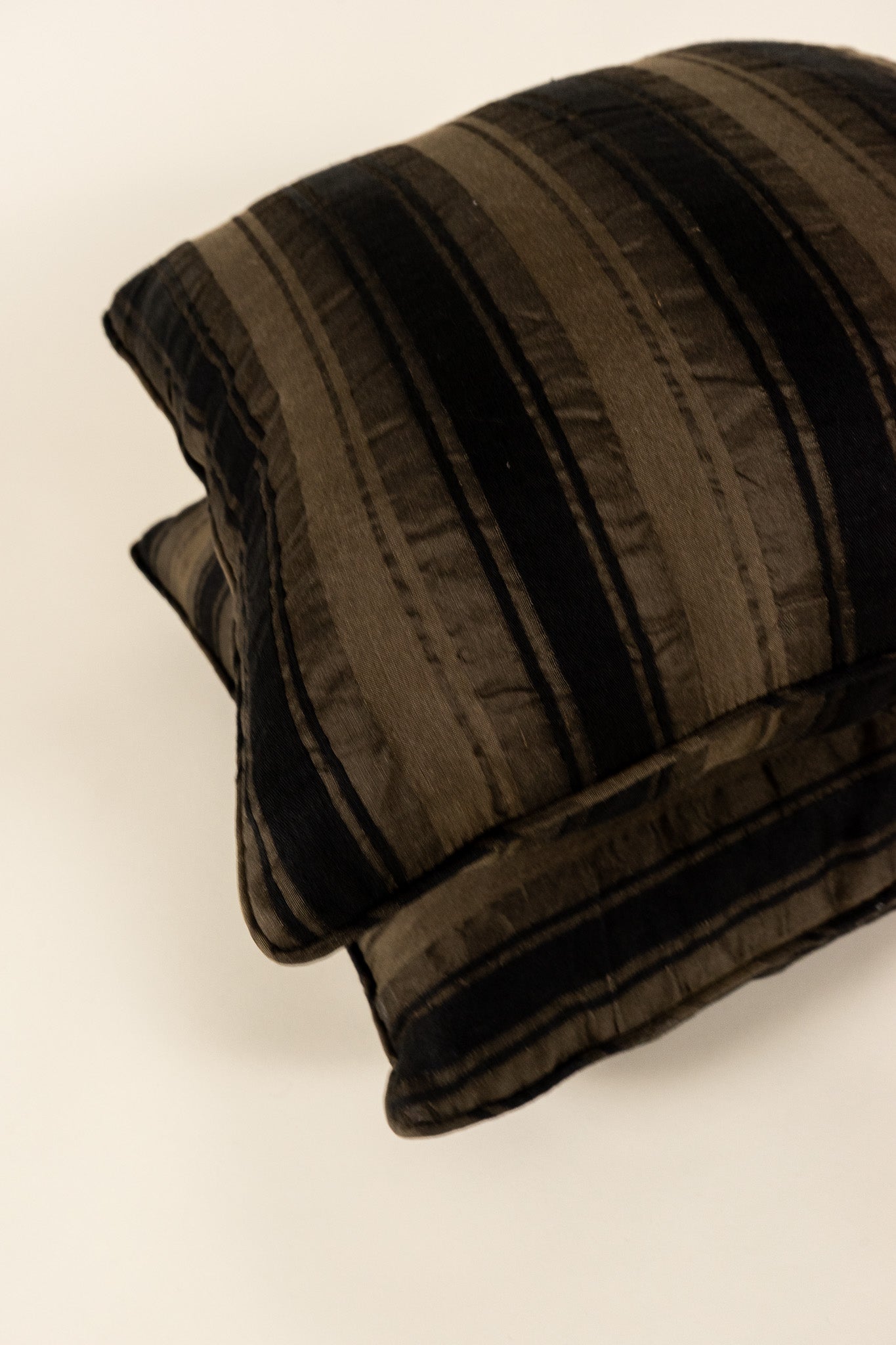 TTMM Medium Throw Pillow in Brown and Black Stripe