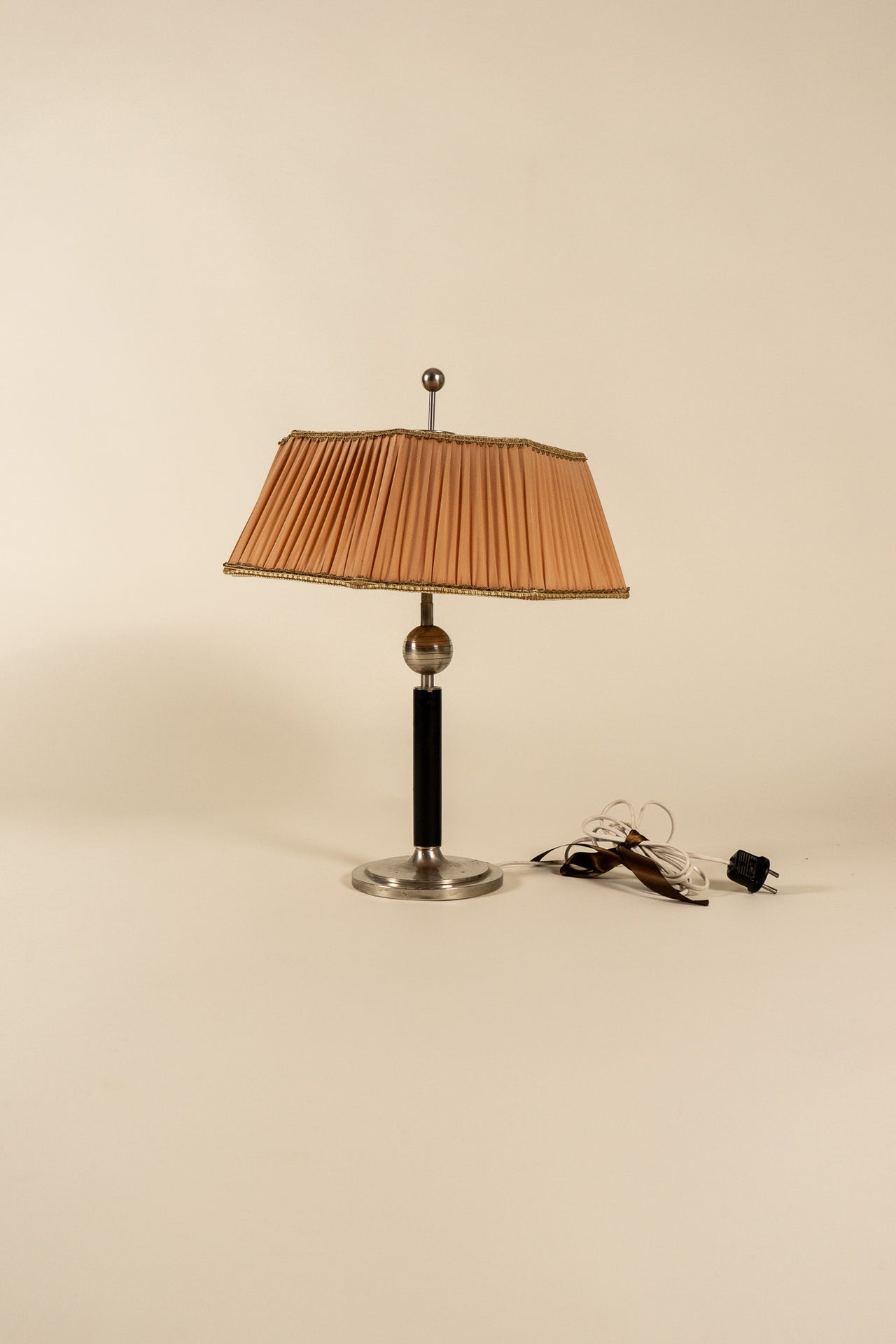 Art Deco Blackened Wood Table Lamp