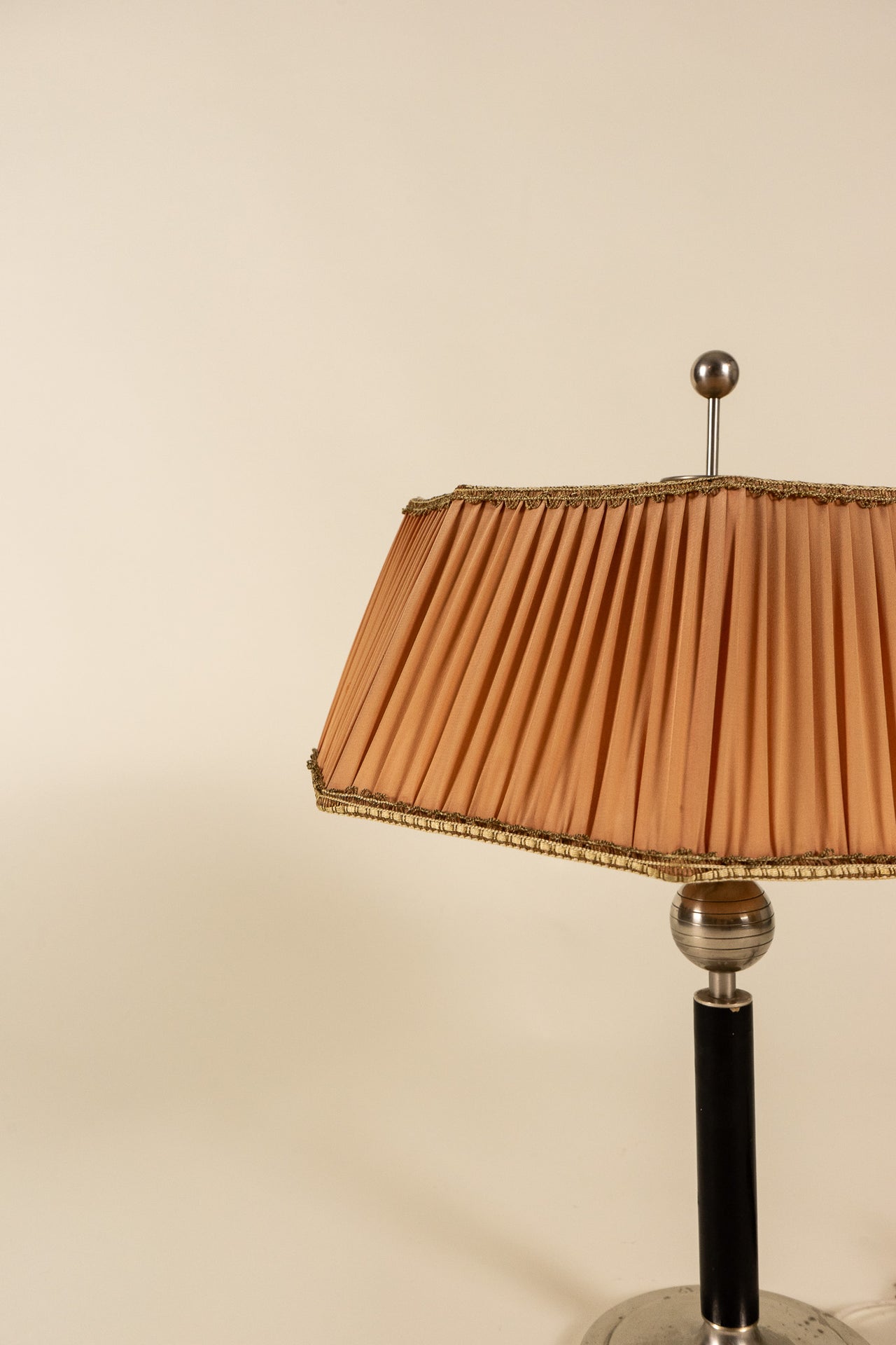 Art Deco Blackened Wood Table Lamp