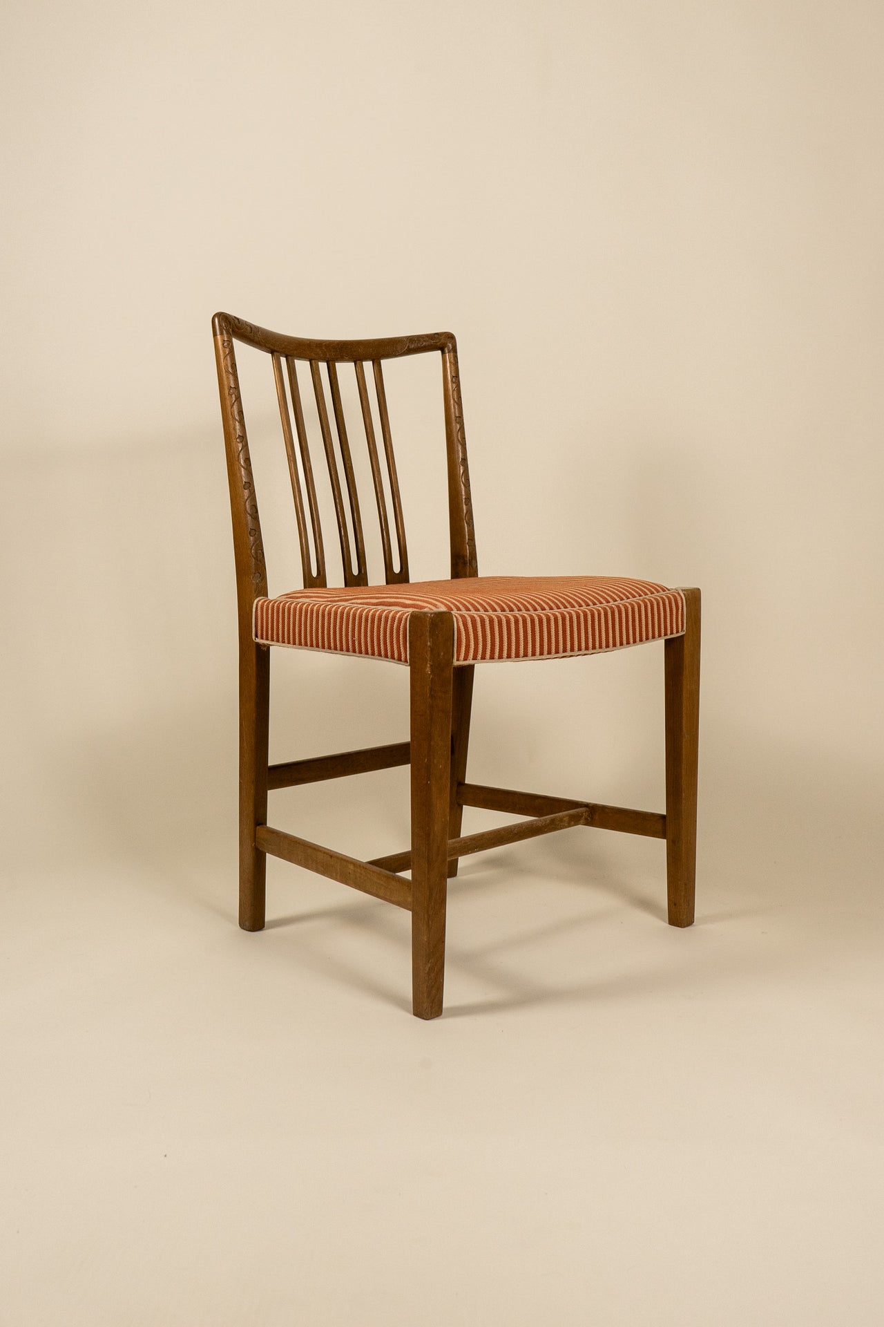 Hans Wegner Dining Chair in Red Stripe