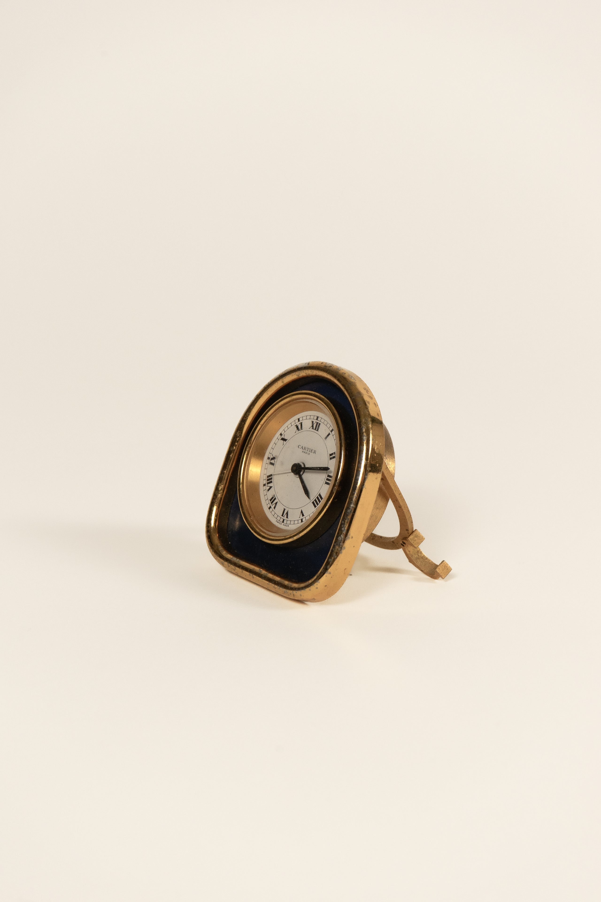 Vintage Cartier Paris Gold Desk Clock