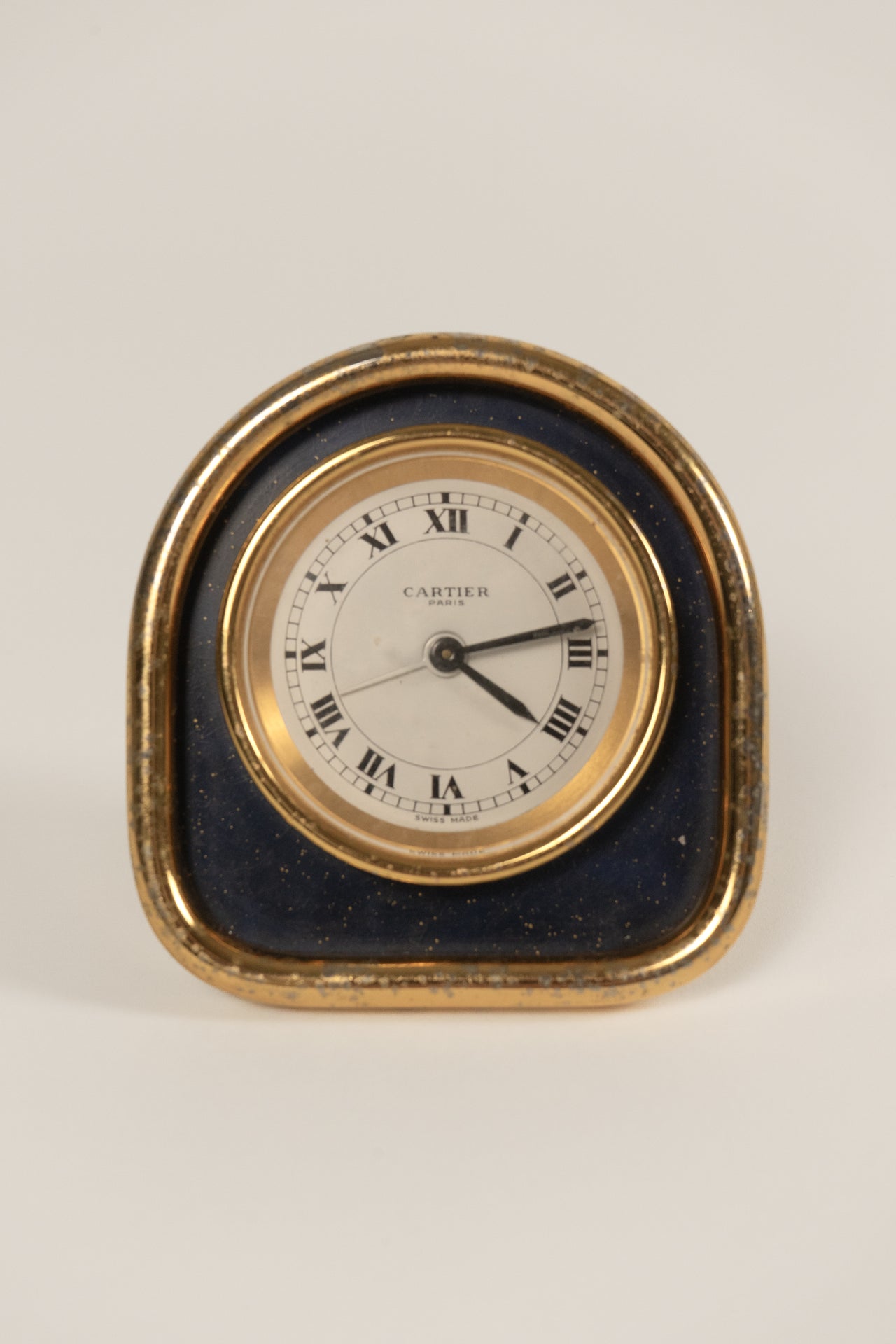 Vintage Cartier Paris Gold Desk Clock