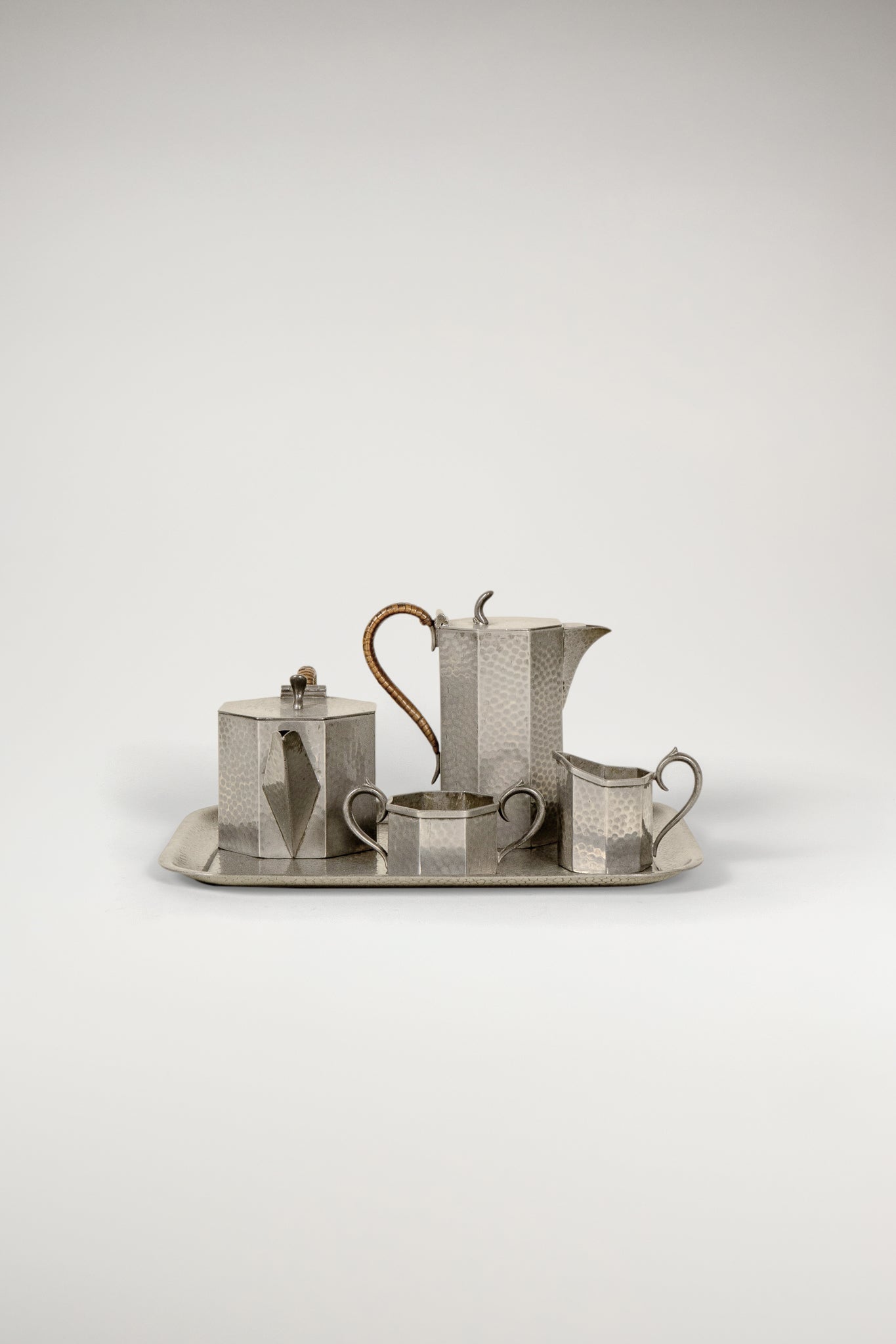 Hammered Pewter Tea and Coffee Set