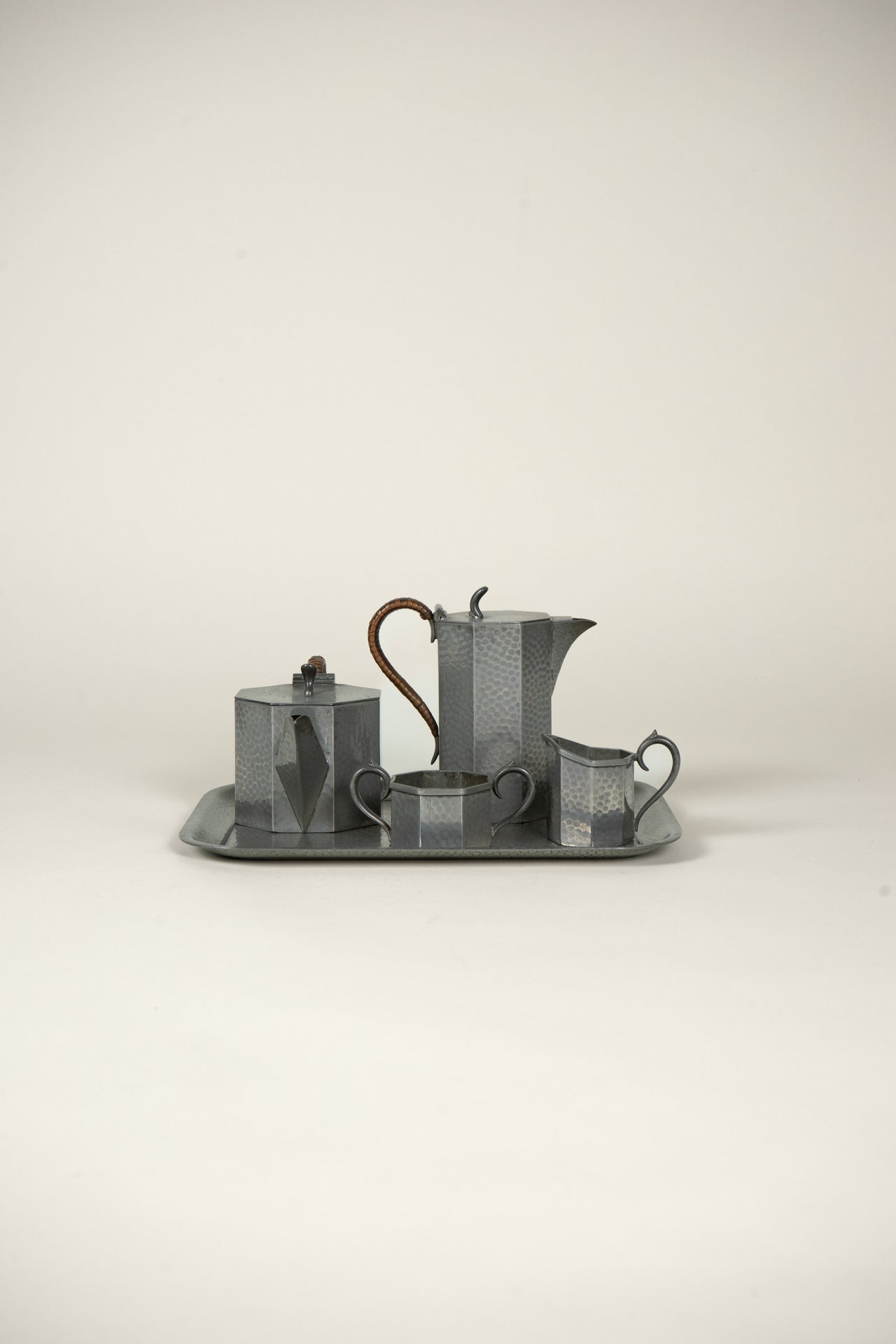 Hammered Pewter Tea and Coffee Set