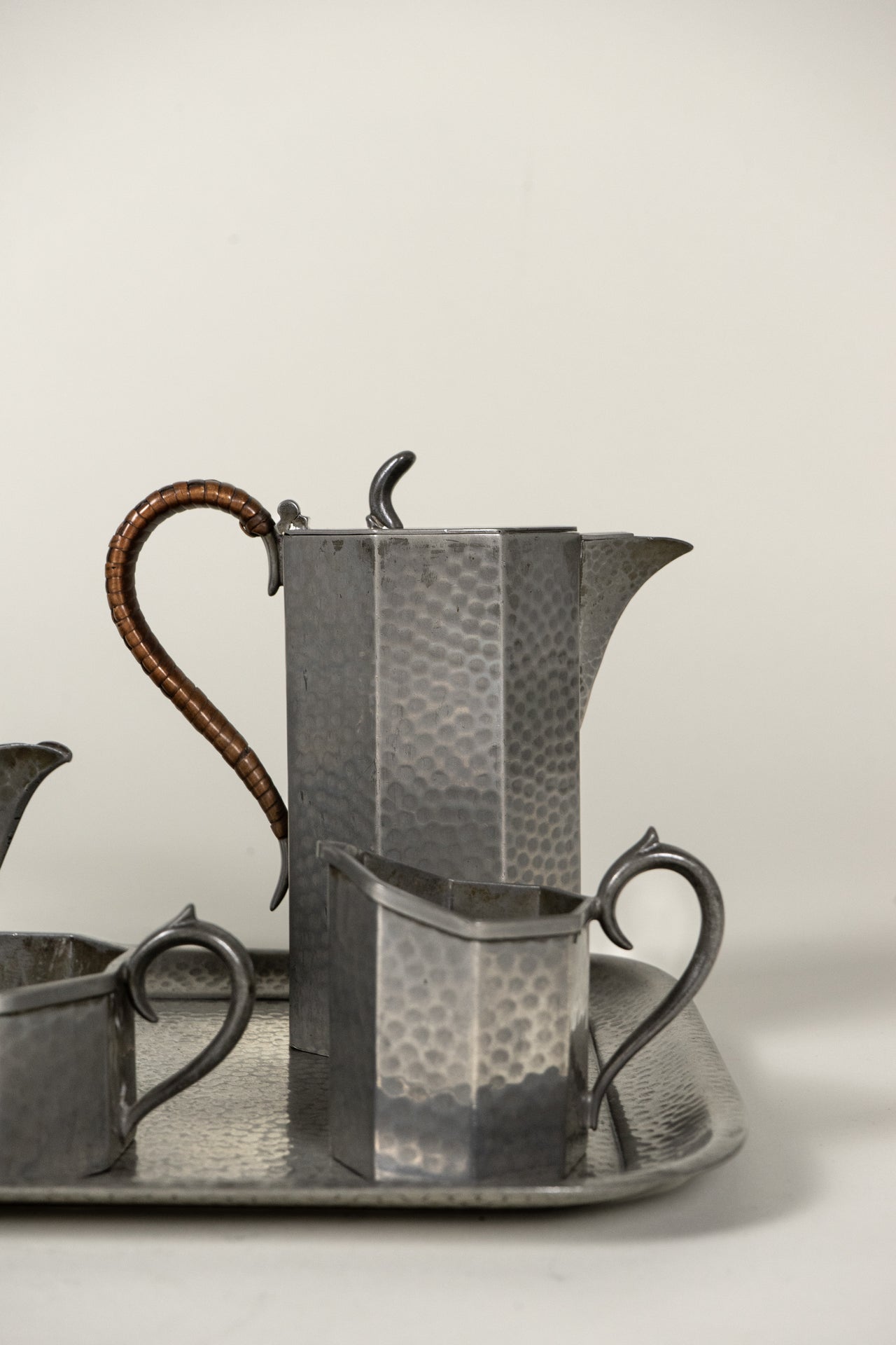 Hammered Pewter Tea and Coffee Set