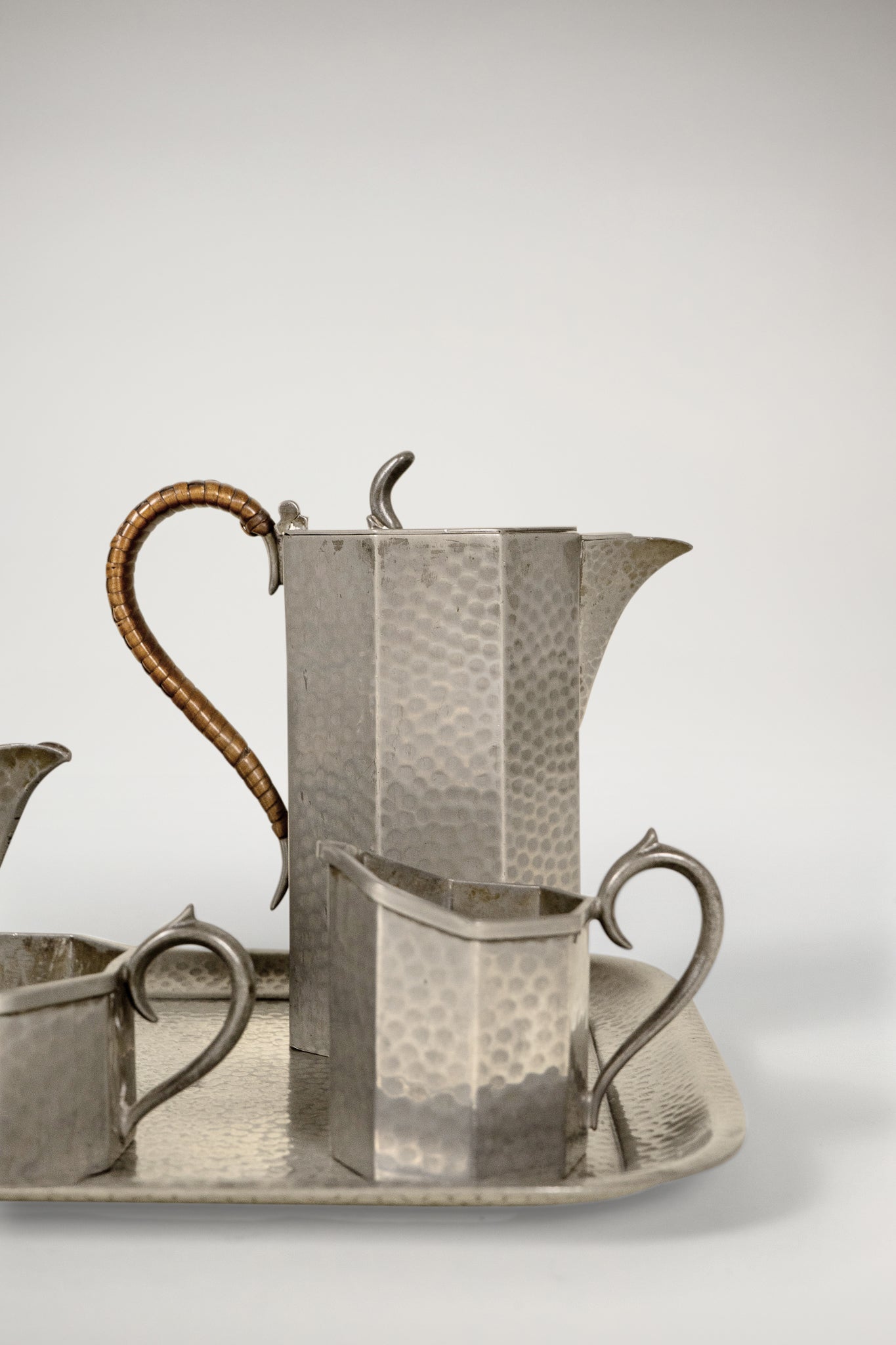 Hammered Pewter Tea and Coffee Set