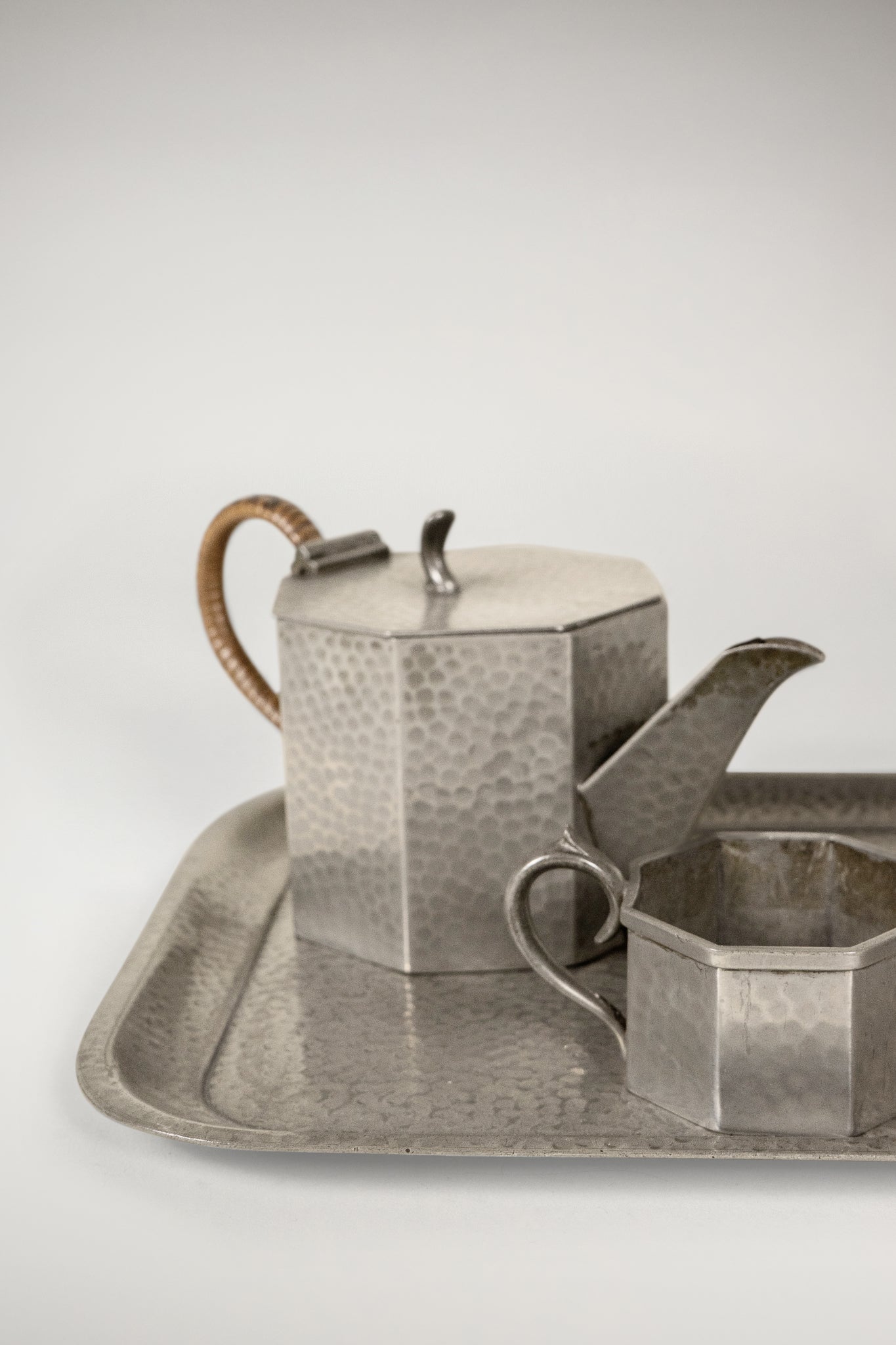 Hammered Pewter Tea and Coffee Set