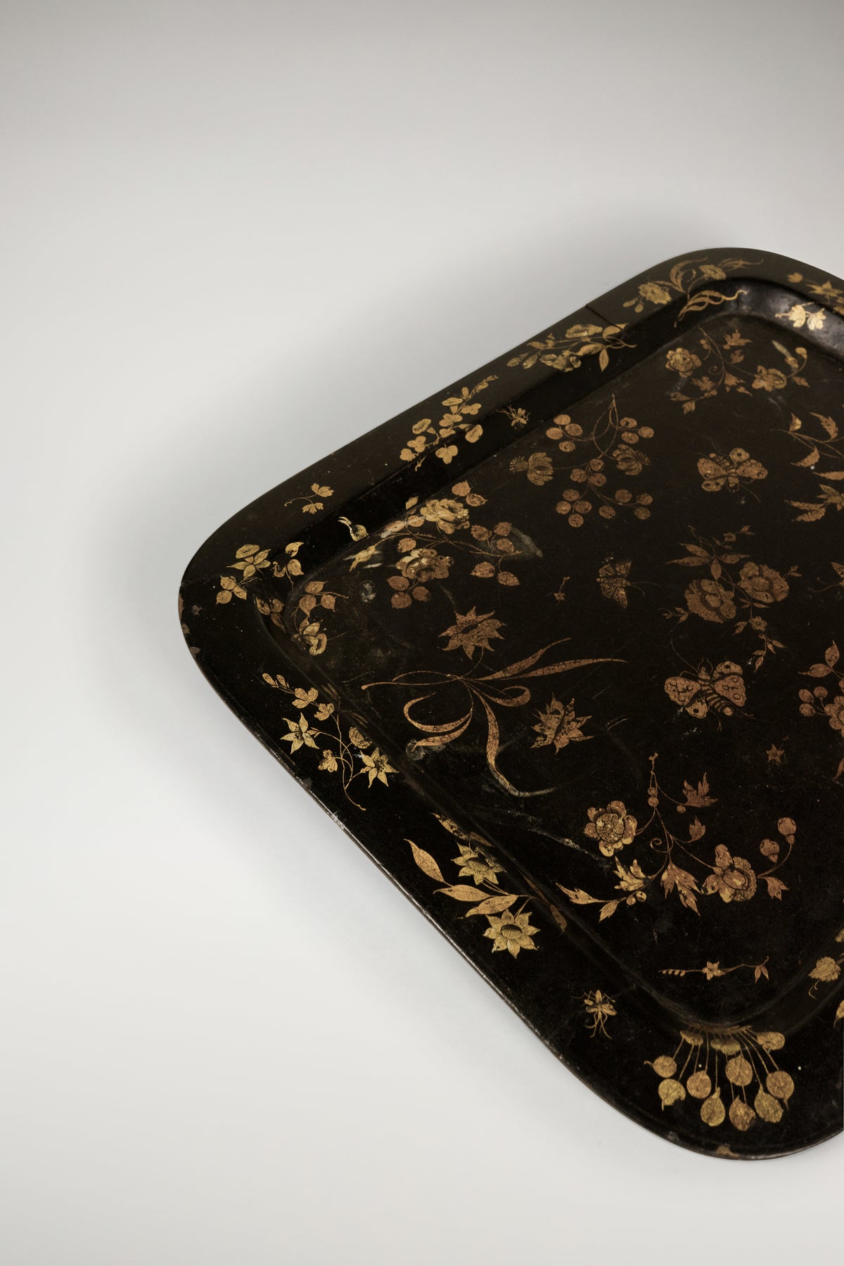 Paper-Maché Floral Tray